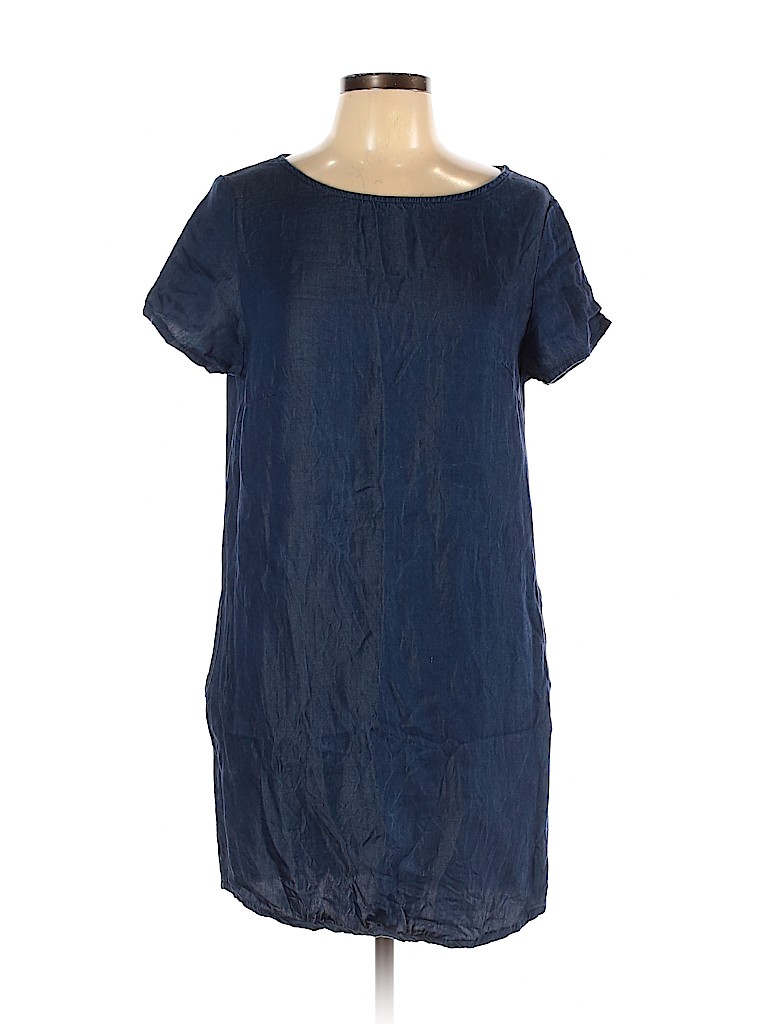 Fraiche by J 100% Tencel Solid Blue Casual Dress Size L - 82% off | thredUP