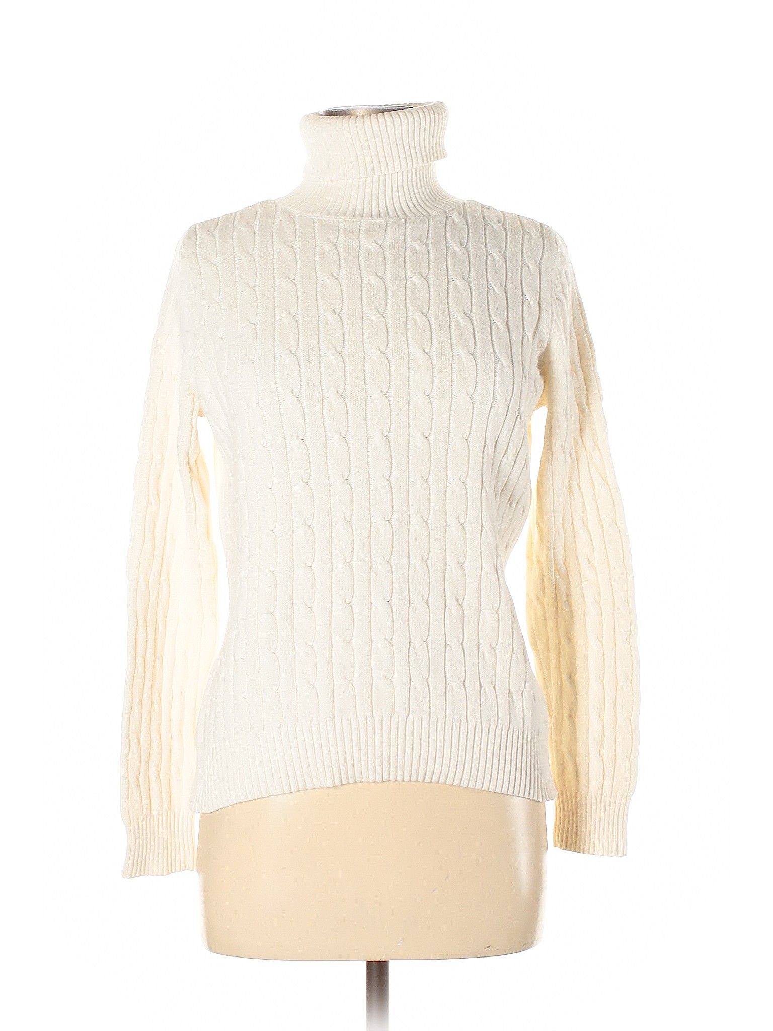 St. John's Bay Color Block Ivory Turtleneck Sweater Size M - 83% off ...