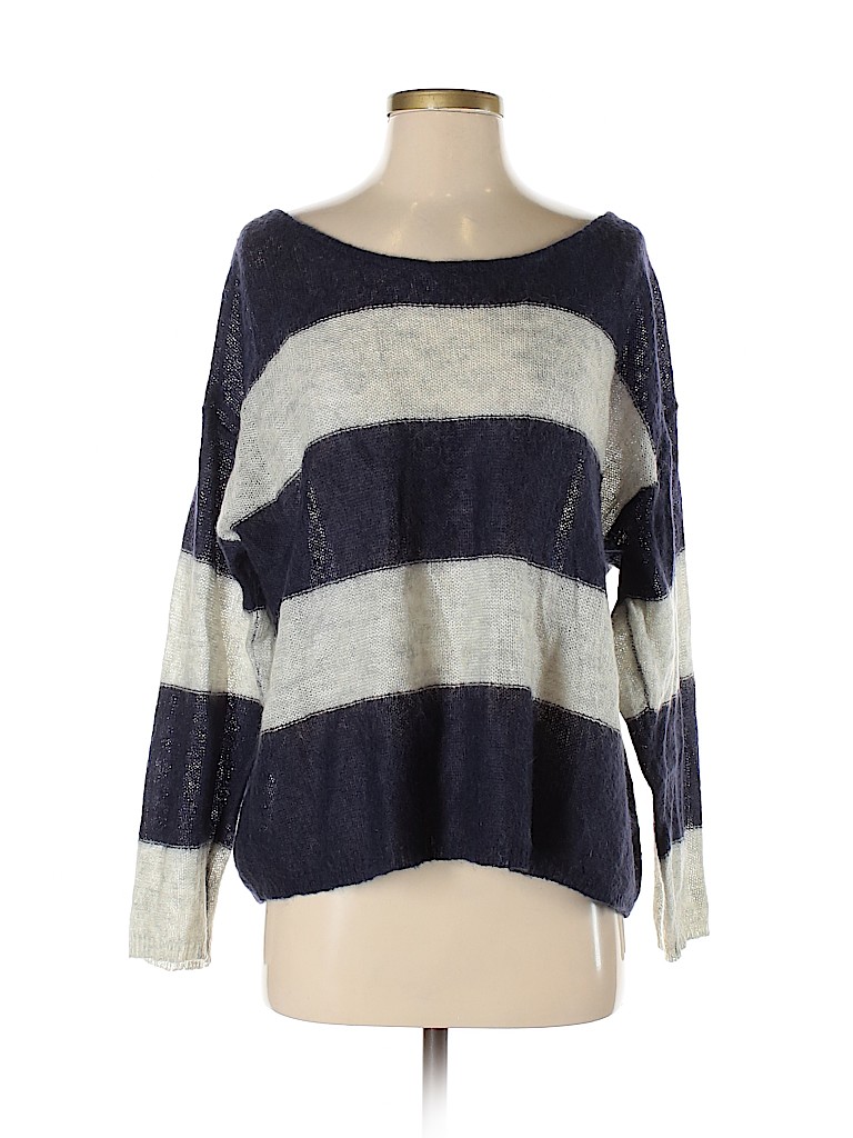 Free People Stripes Blue Pullover Sweater Size S - 78% off | thredUP