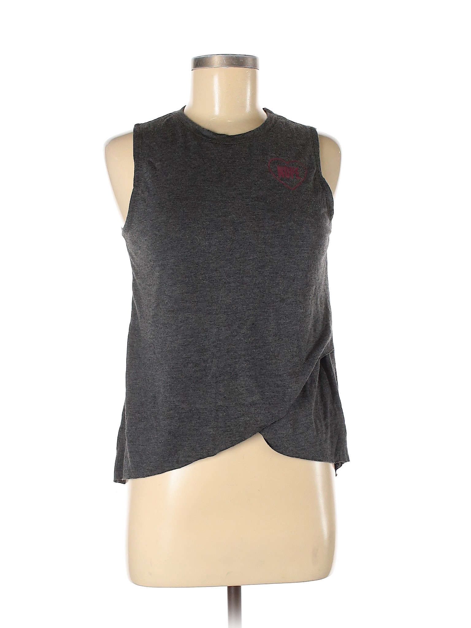 Modern Lux Women Gray Sleeveless T-Shirt XS | eBay