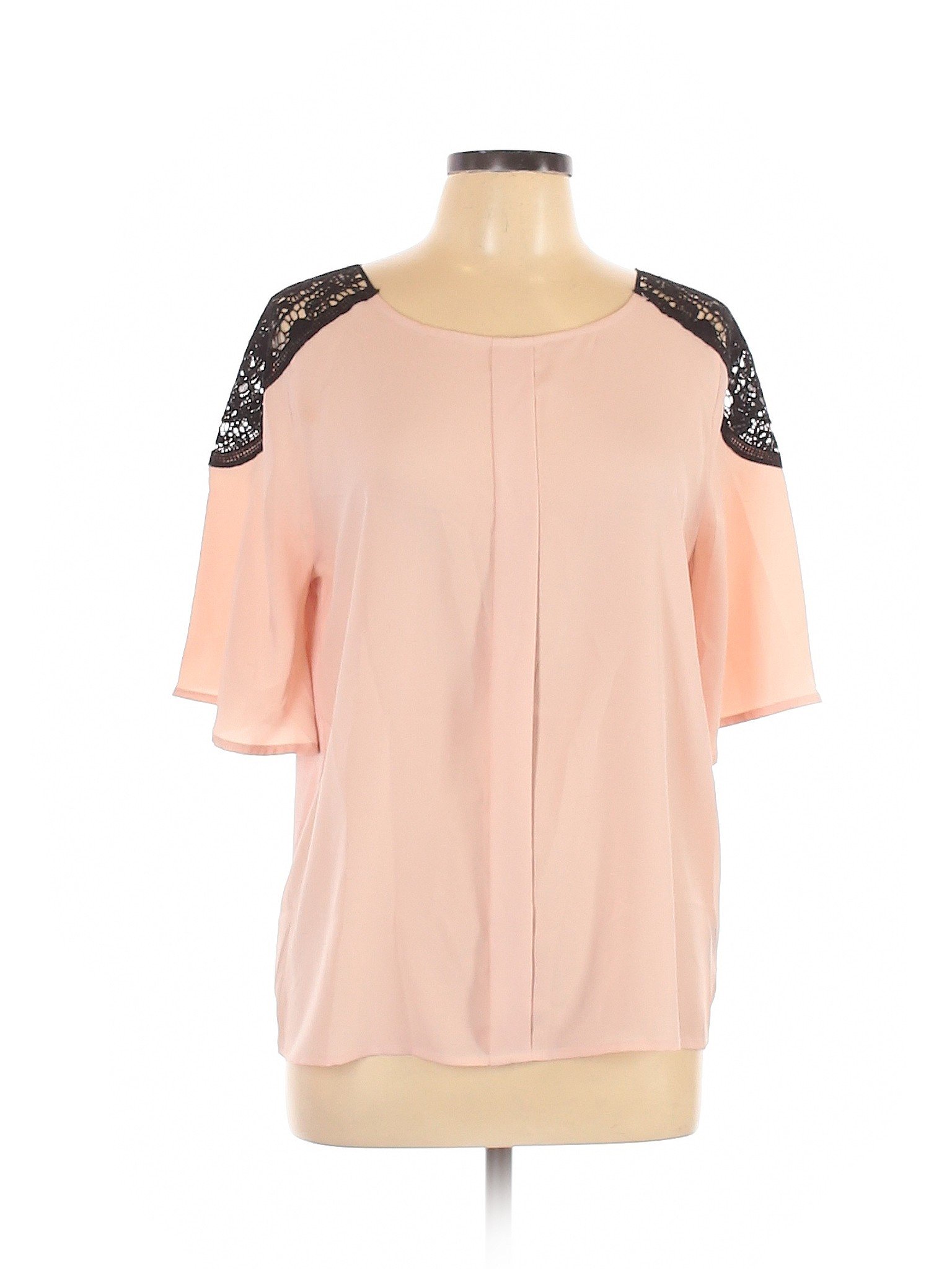 Worthington Women Pink Short Sleeve Blouse L | eBay