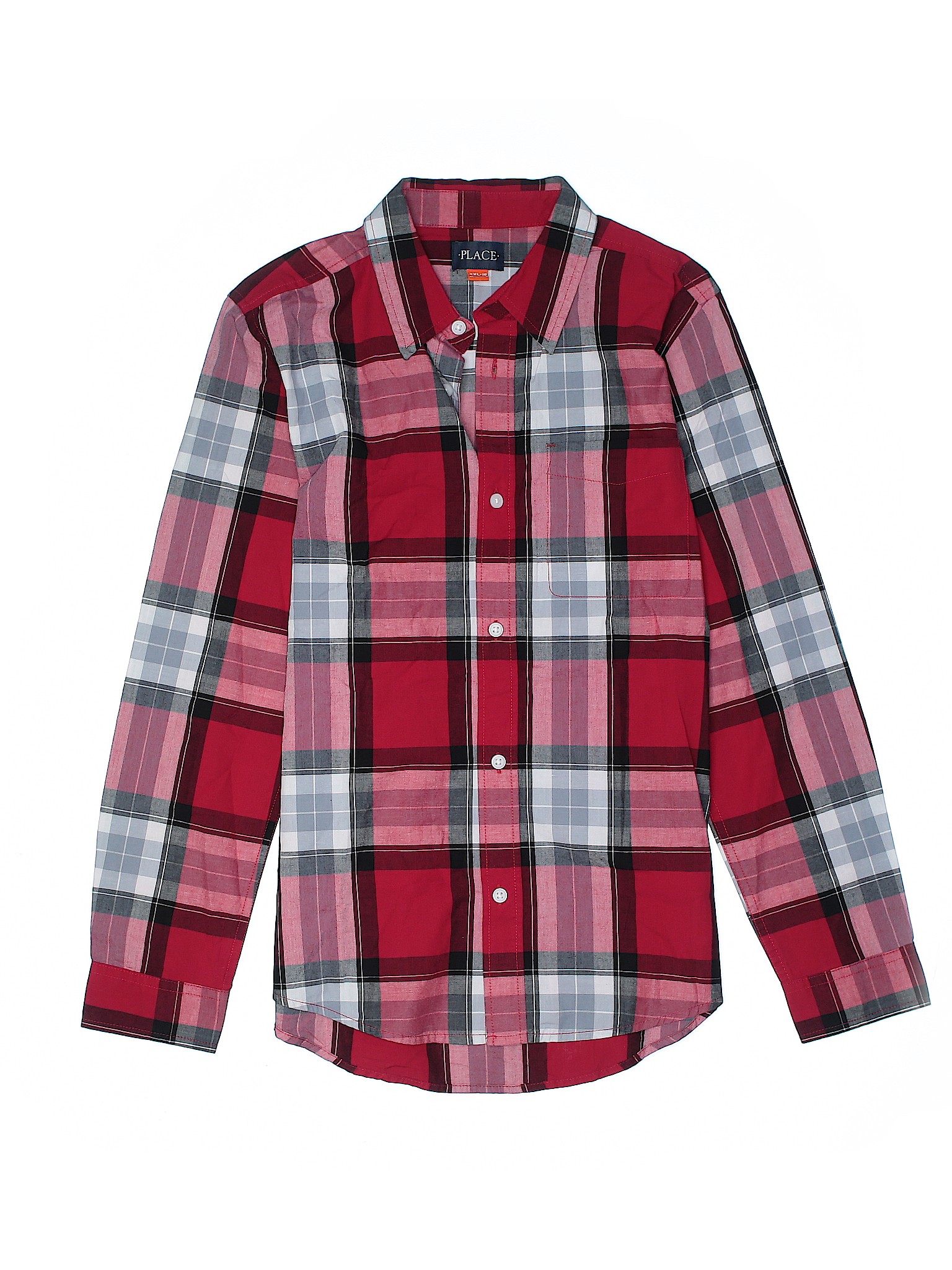 The Children's Place Boys Red Long Sleeve Button-Down Shirt 16 | eBay
