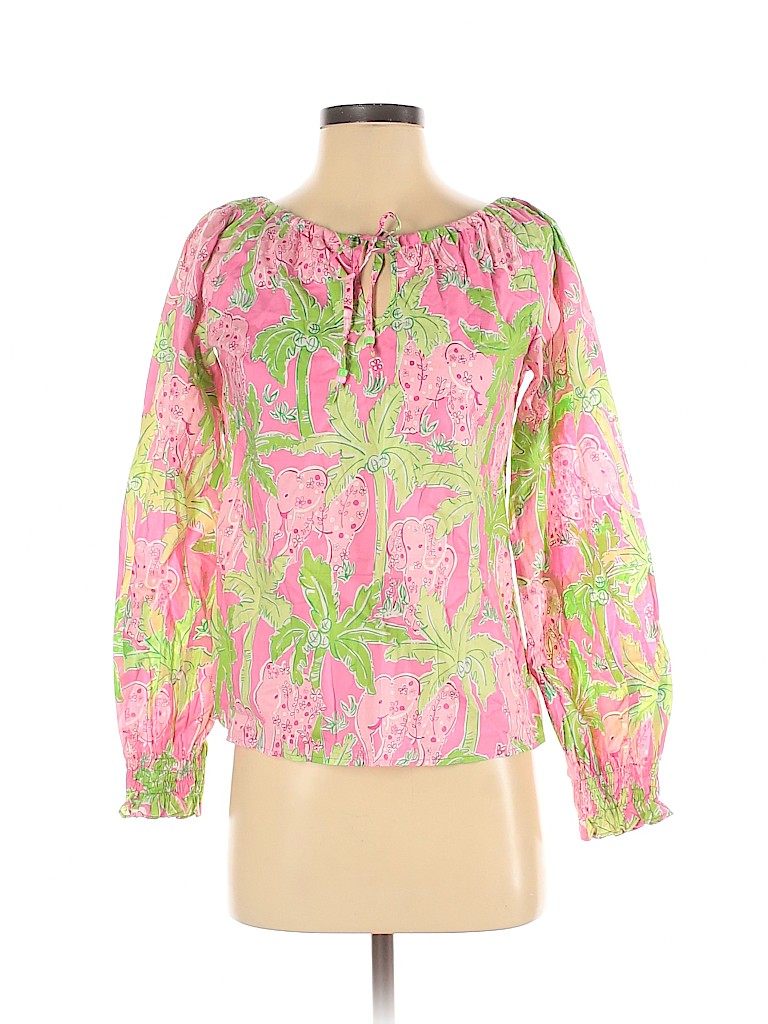 Lilly Pulitzer 100% Cotton Pink Long Sleeve Top Size S - 72% off | thredUP