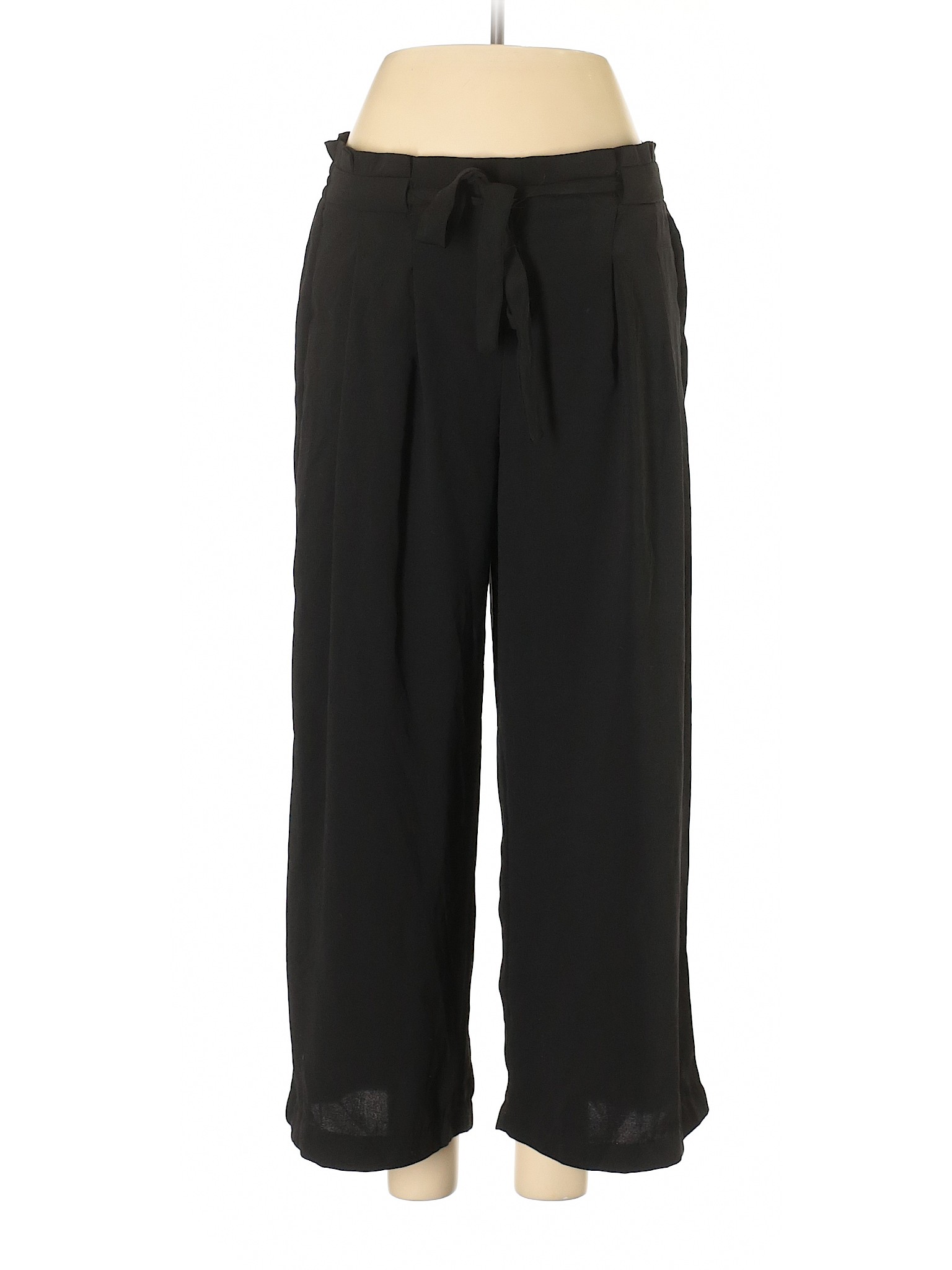 Adrienne Vittadini 100% Polyester Solid Black Casual Pants Size M - 70% ...