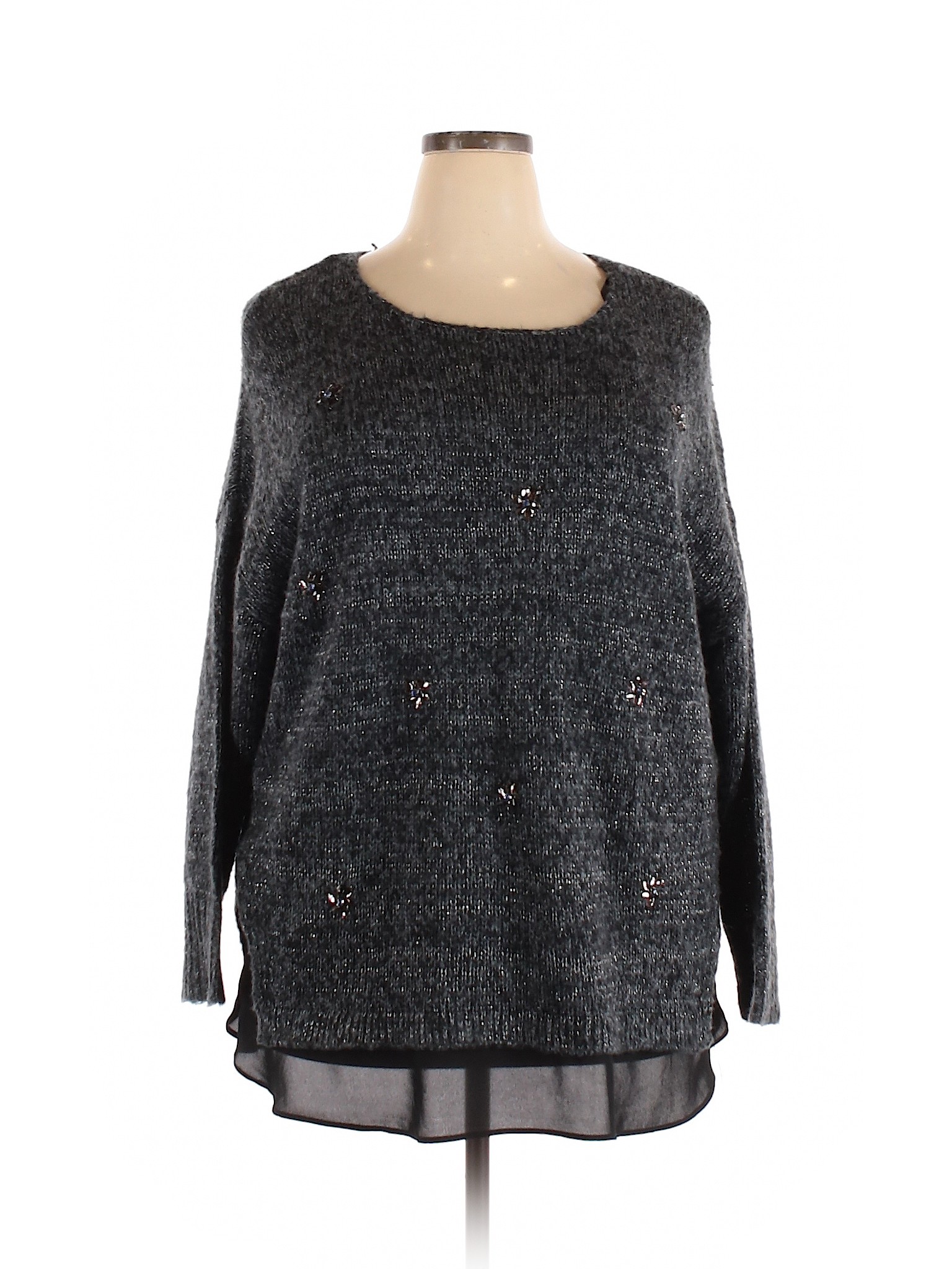 Jessica Simpson Women Gray Pullover Sweater 1X Plus | eBay