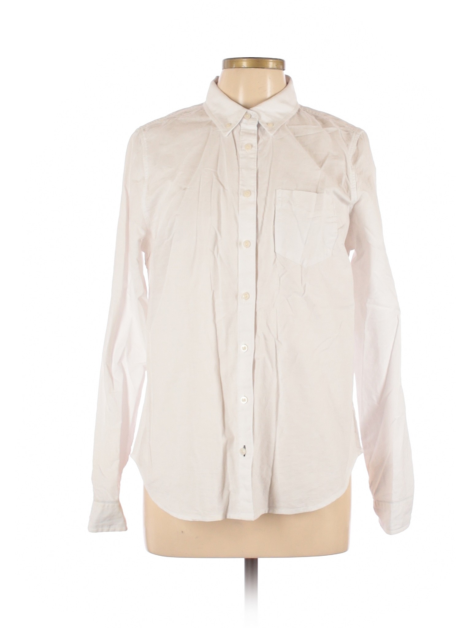 Stylus Women Ivory Long Sleeve Button-Down Shirt L | eBay