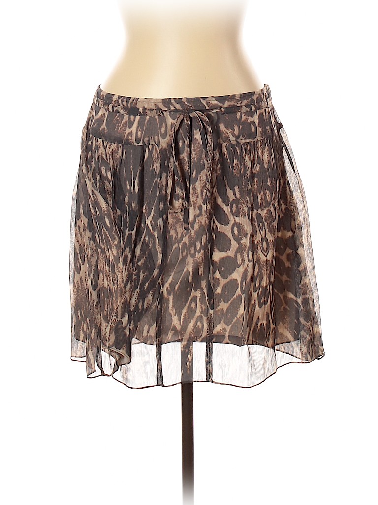 Club Monaco 100% Silk Tan Silk Skirt Size 10 - photo 1