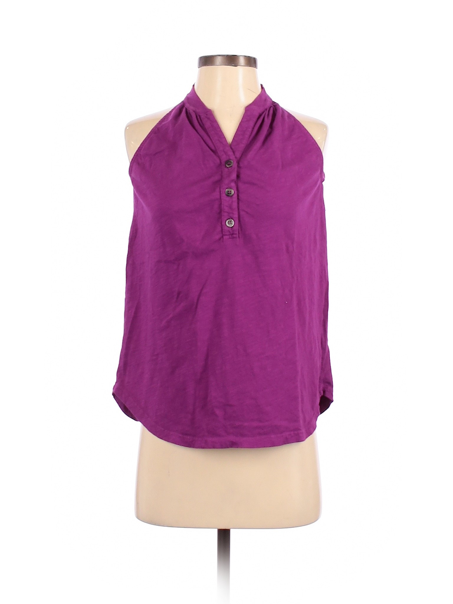 T.la Women Purple Sleeveless ButtonDown Shirt XS eBay