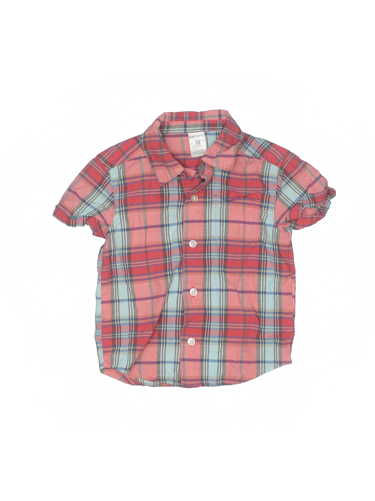 red button down shirt short