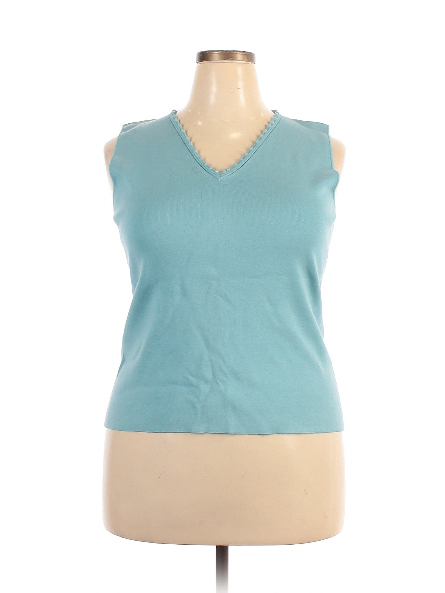 Carlisle Solid Blue Sleeveless Silk Top Size XXL - 88% off | thredUP