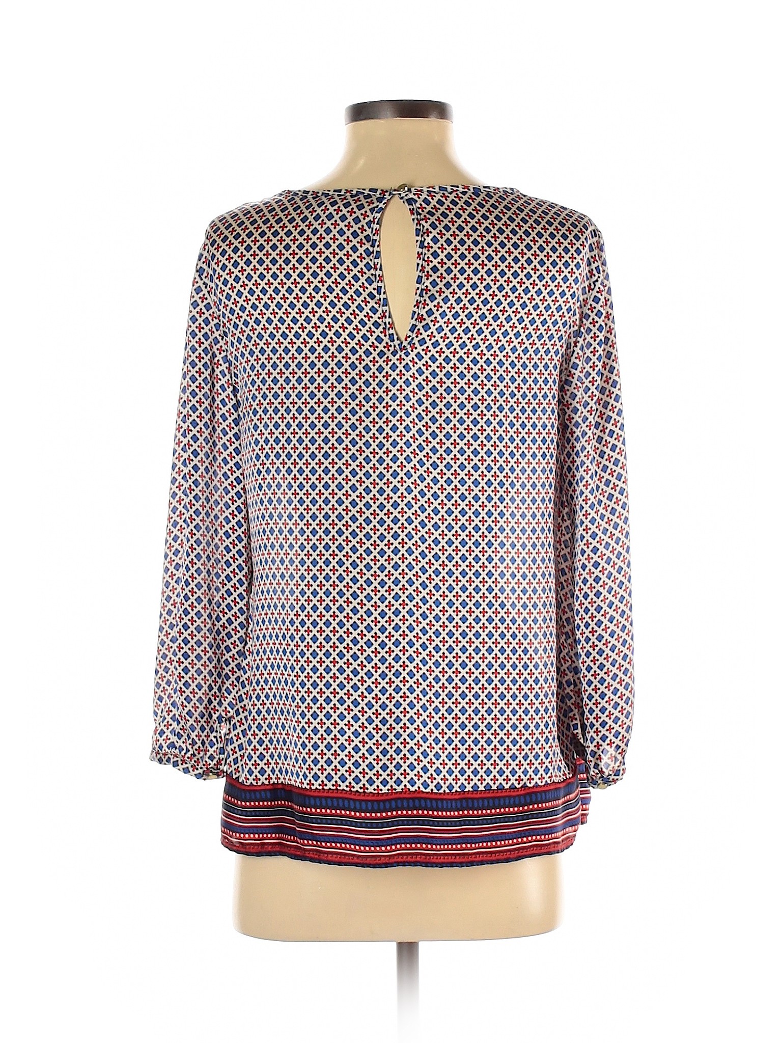 Merona Women Blue Long Sleeve Blouse S Petites | eBay