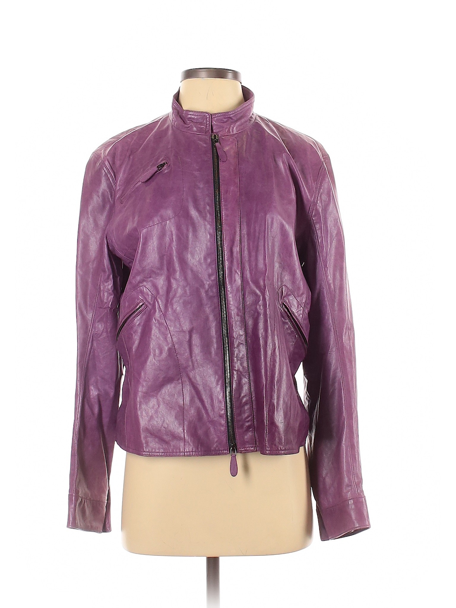 Jil Sander Women Purple Leather Jacket 36 eur | eBay