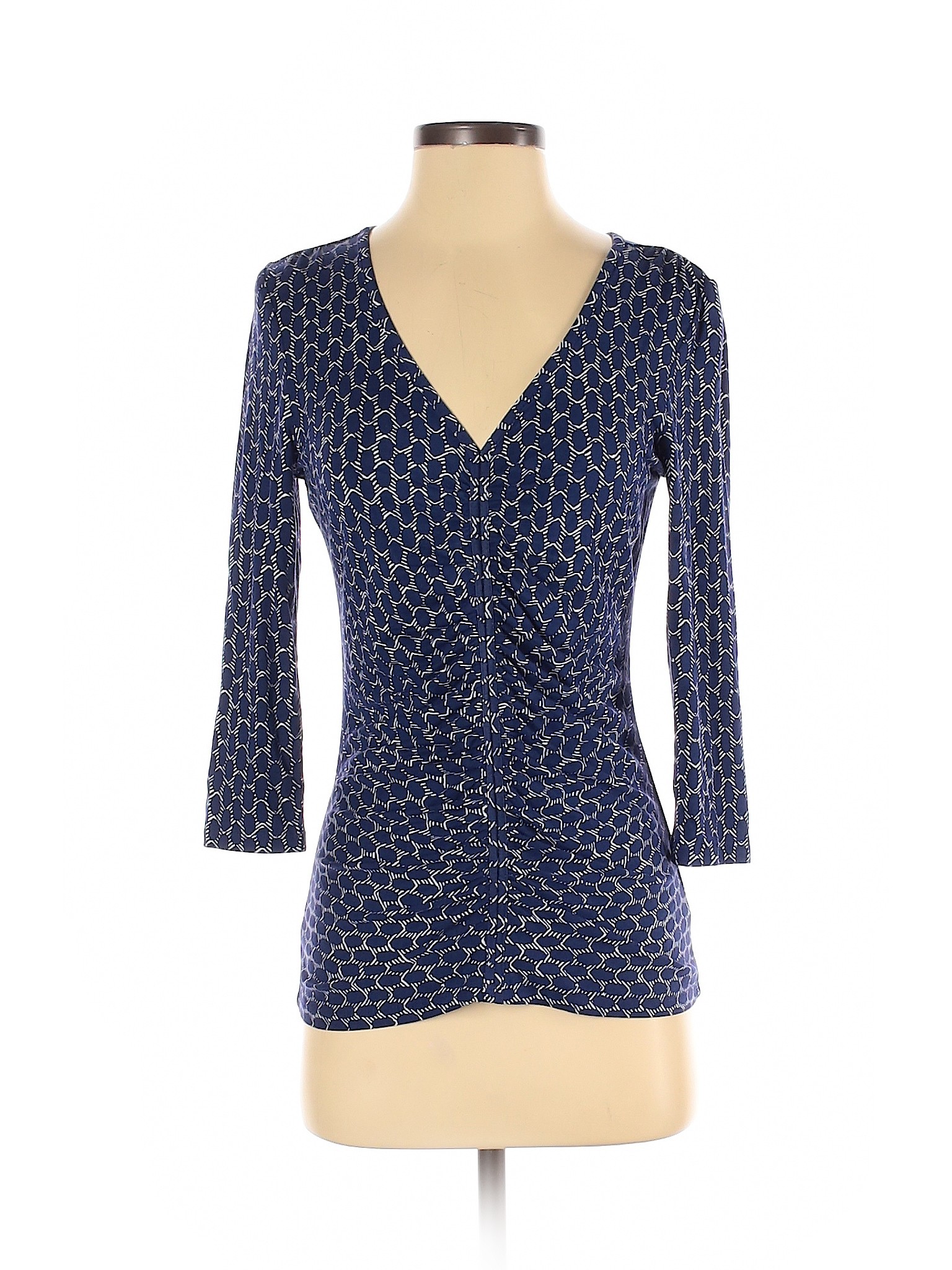 Adrianna Papell Women Blue 3/4 Sleeve Top S | eBay