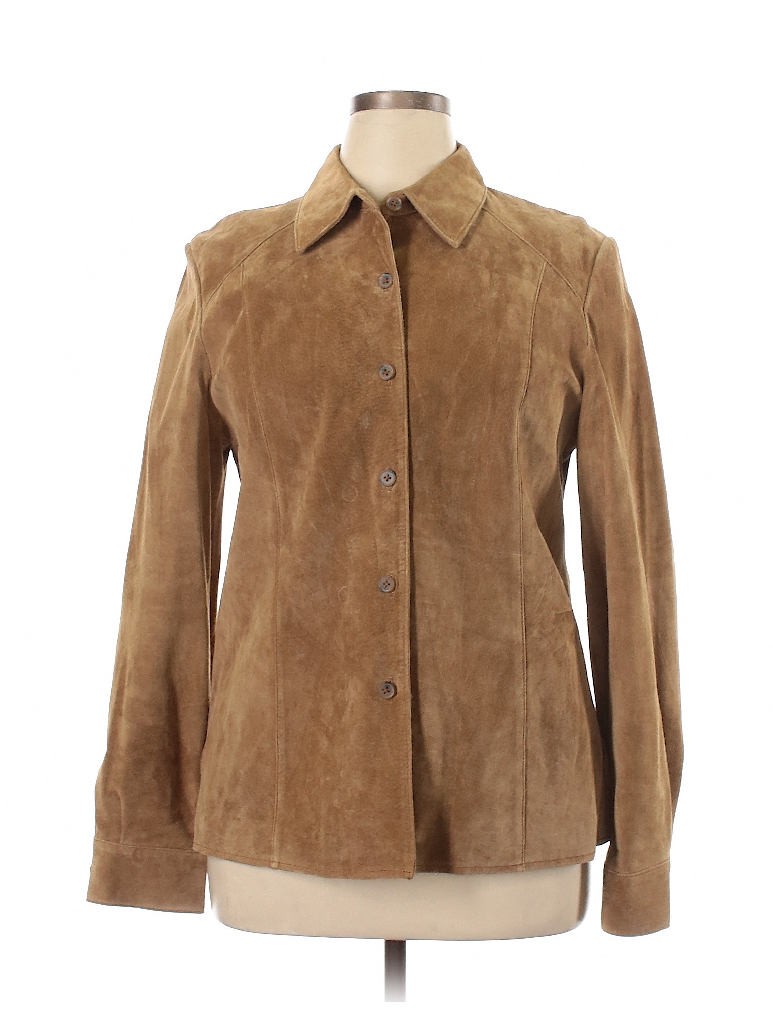 Alfani Women Brown Leather Jacket XL | eBay