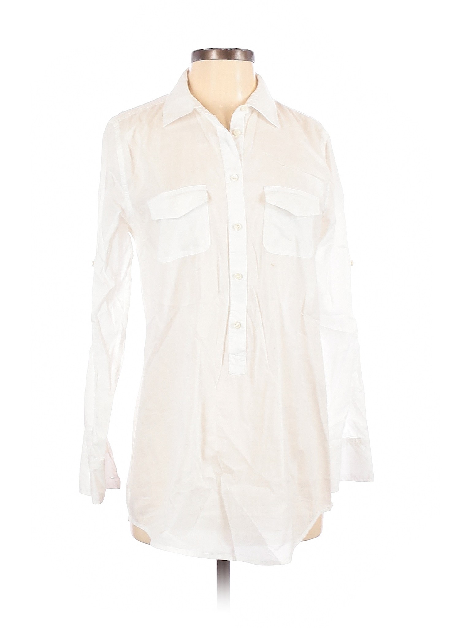 J.Crew Factory Store Women White Long Sleeve Button-Down Shirt XS | eBay