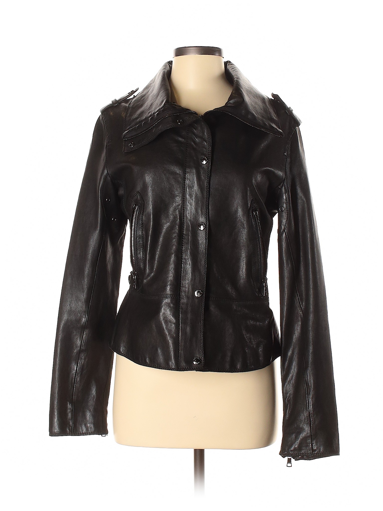 Andrew Marc Women Black Leather Jacket M | eBay