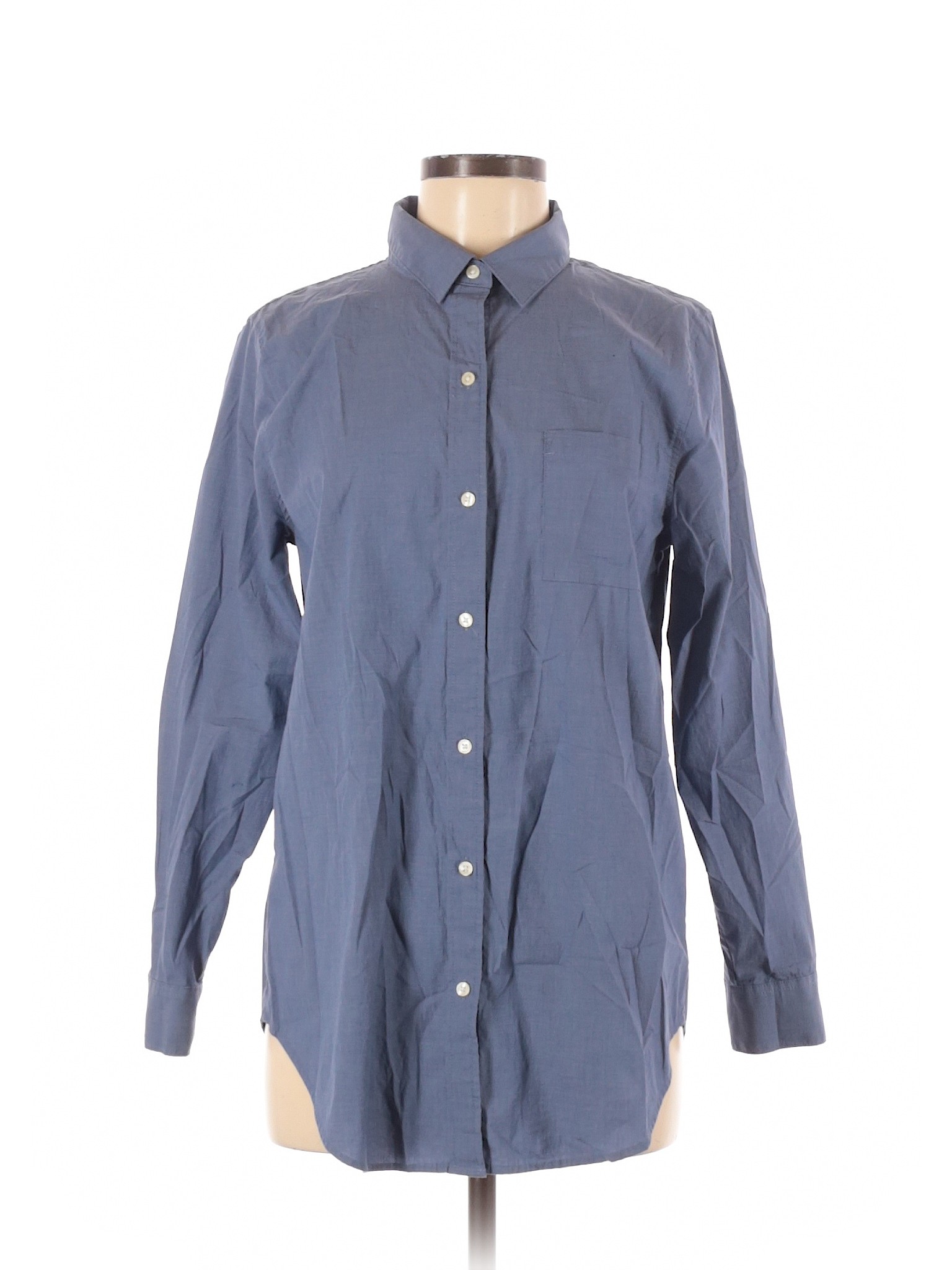 Banana Republic Factory Store Women Blue Long Sleeve Button-Down Shirt ...