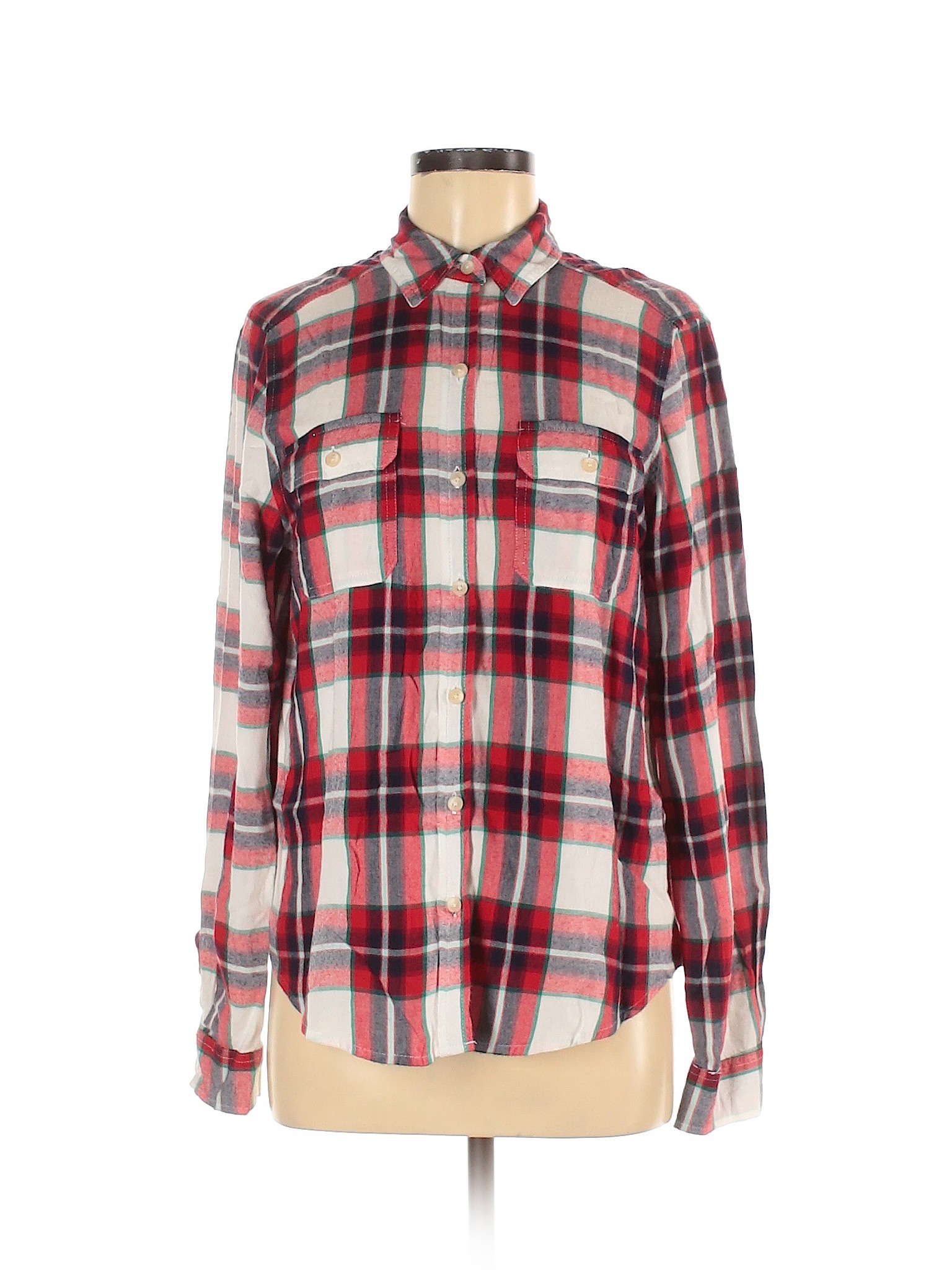mens red long sleeve button up shirt