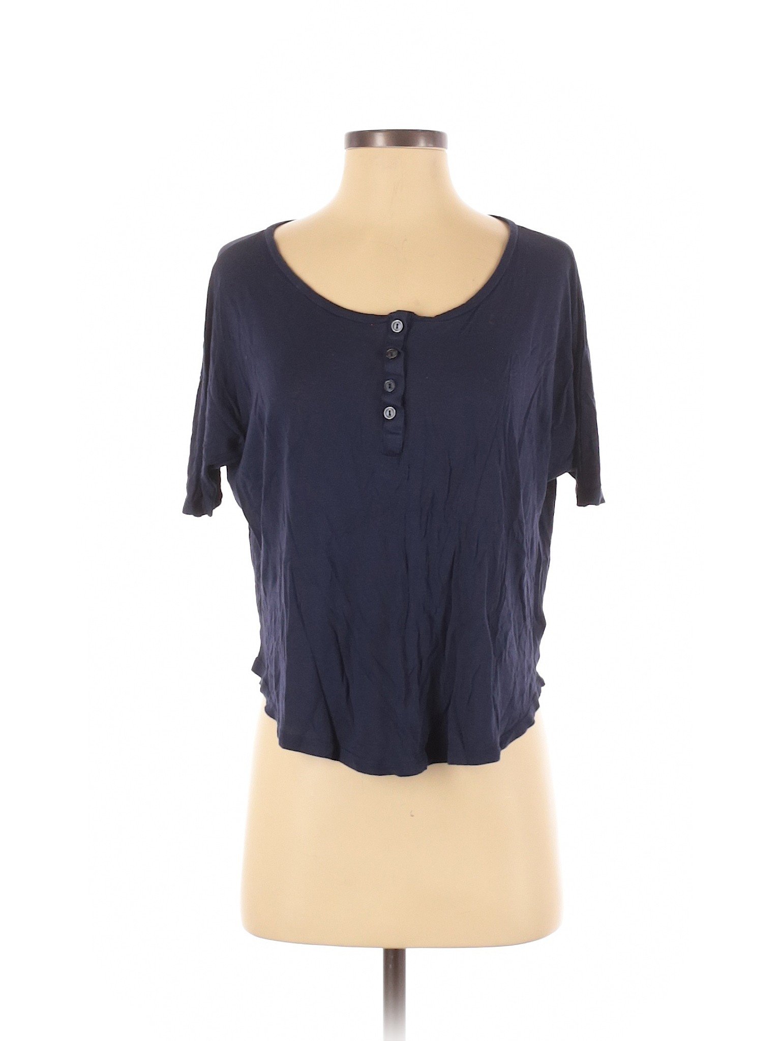Zenana Outfitters Women Blue Short Sleeve Henley S | eBay