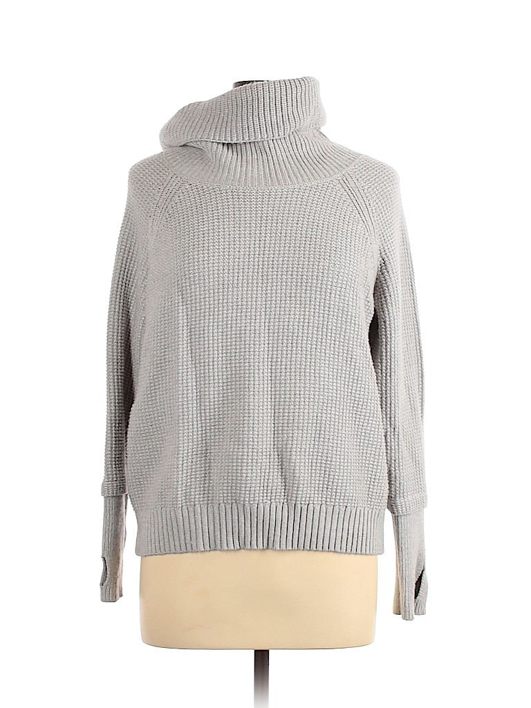 Market and Spruce Color Block Solid Gray Turtleneck Sweater Size L - 71 ...