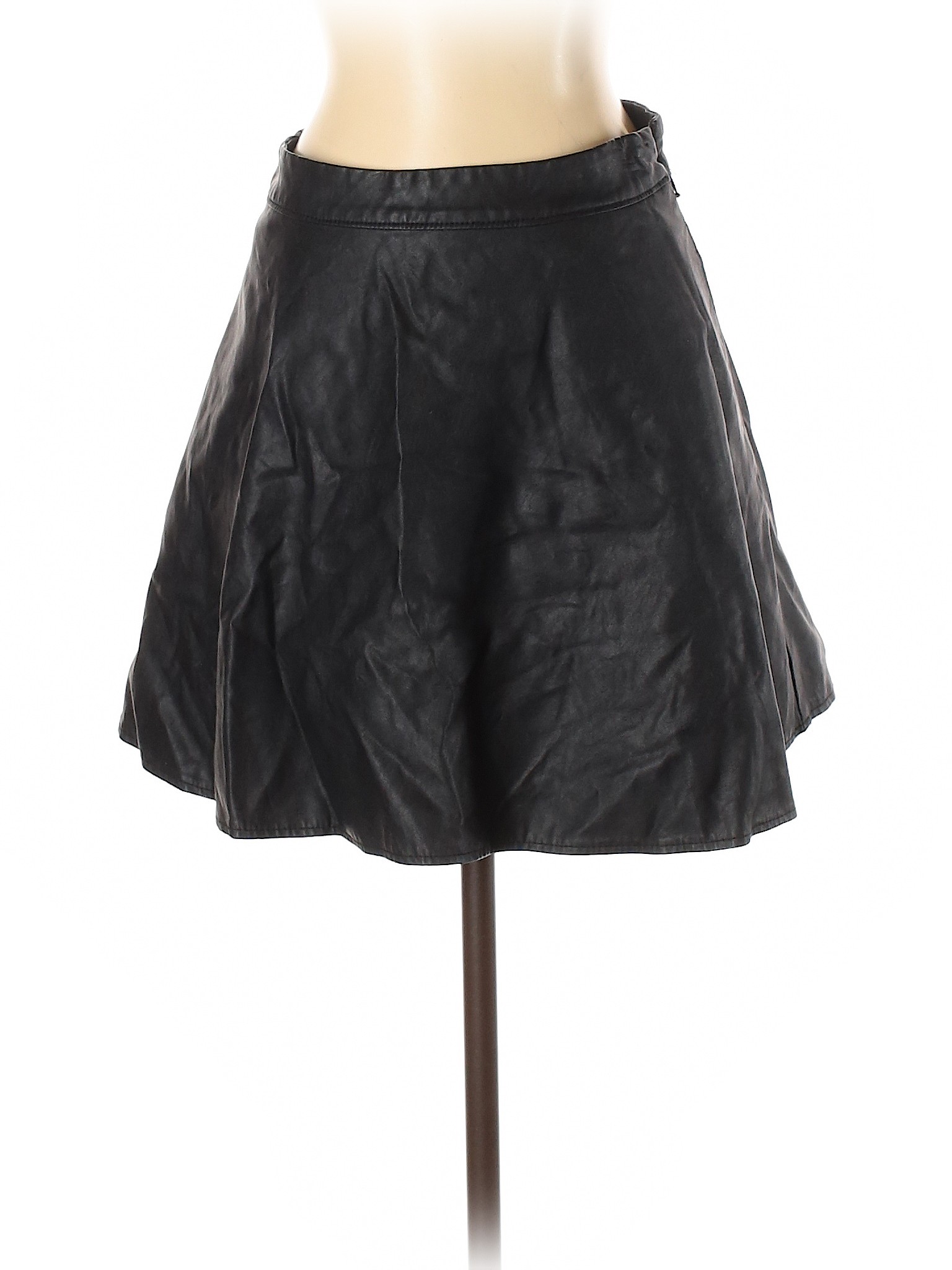 Abercrombie & Fitch Women Black Faux Leather Skirt S | eBay