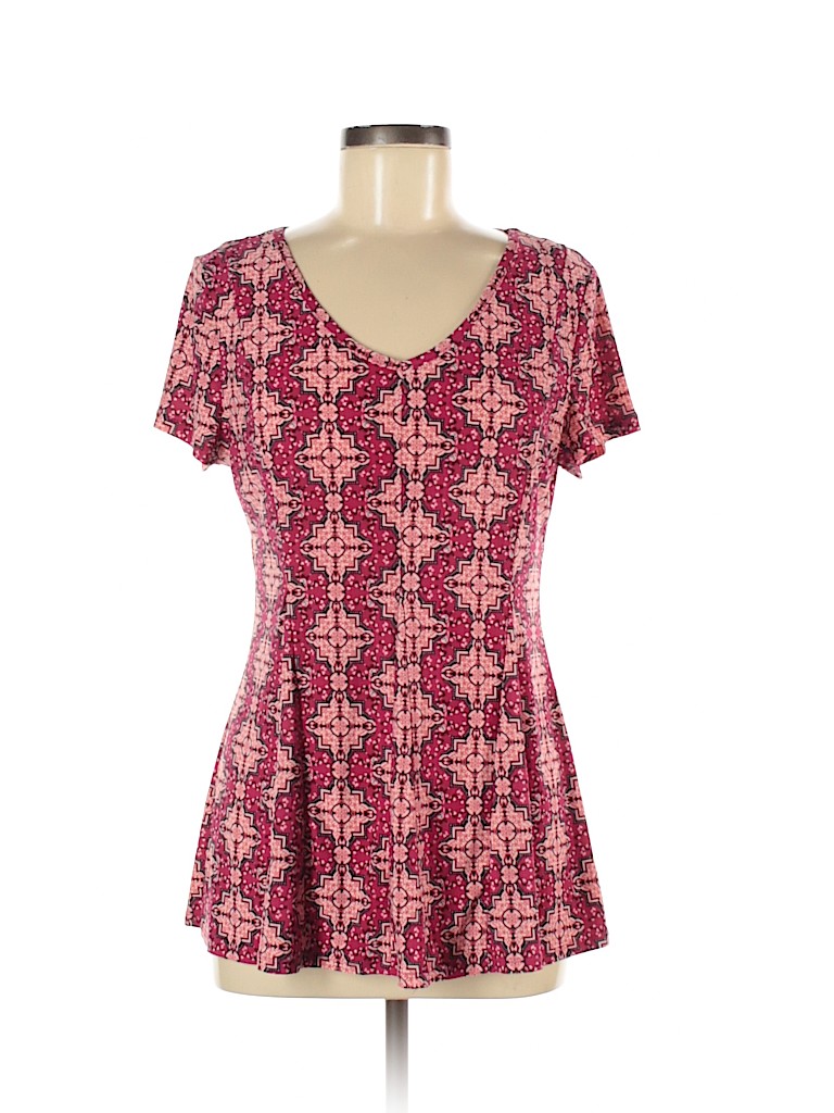 Roz & Ali Pink Short Sleeve Top Size M - 66% off | thredUP