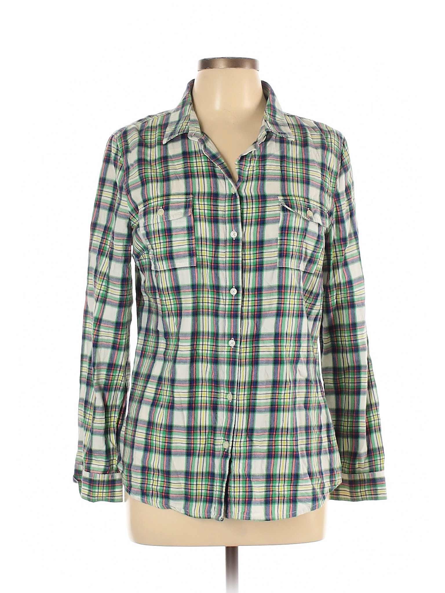 Old Navy Women Green Long Sleeve Button-Down Shirt L | eBay