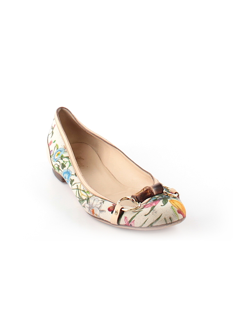 Gucci Print Tan Beige Flats Size 9 - 70% off | thredUP