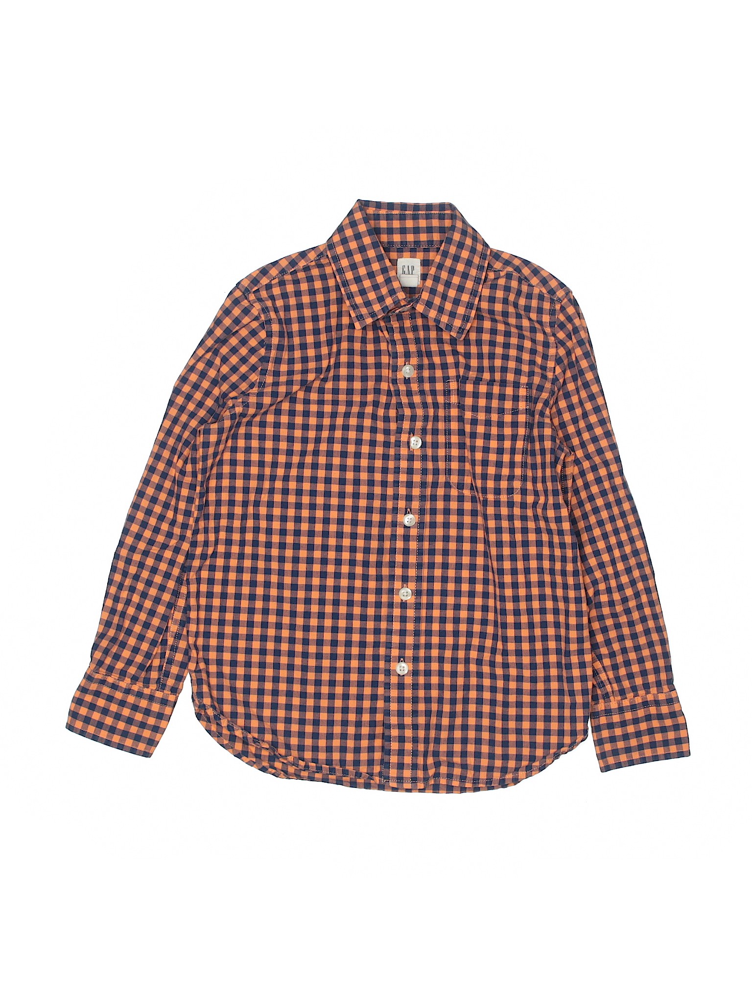 Gap Kids Boys Orange Long Sleeve Button-Down Shirt 6 | eBay