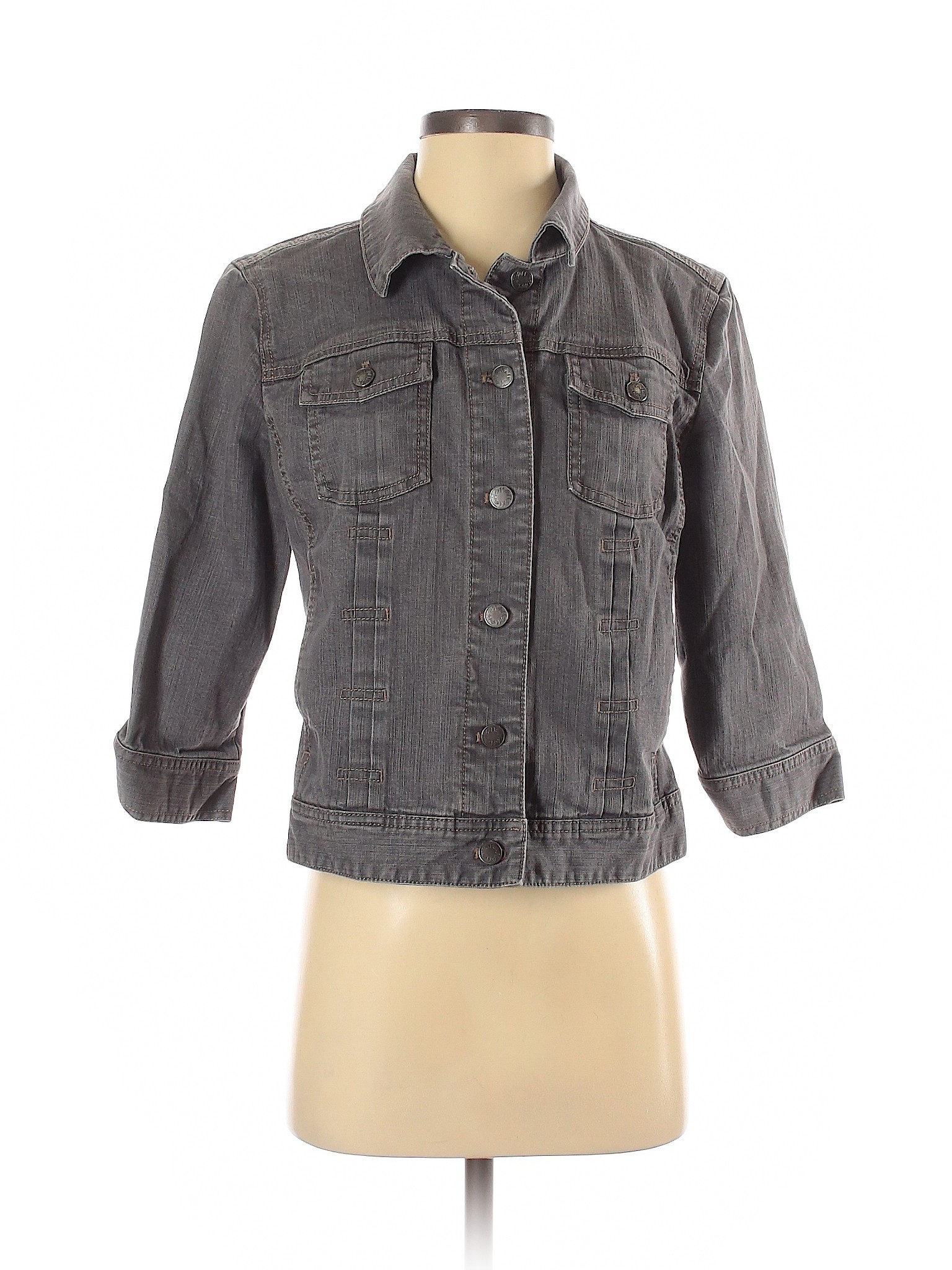 J.jill Women Gray Denim Jacket S Petites | eBay