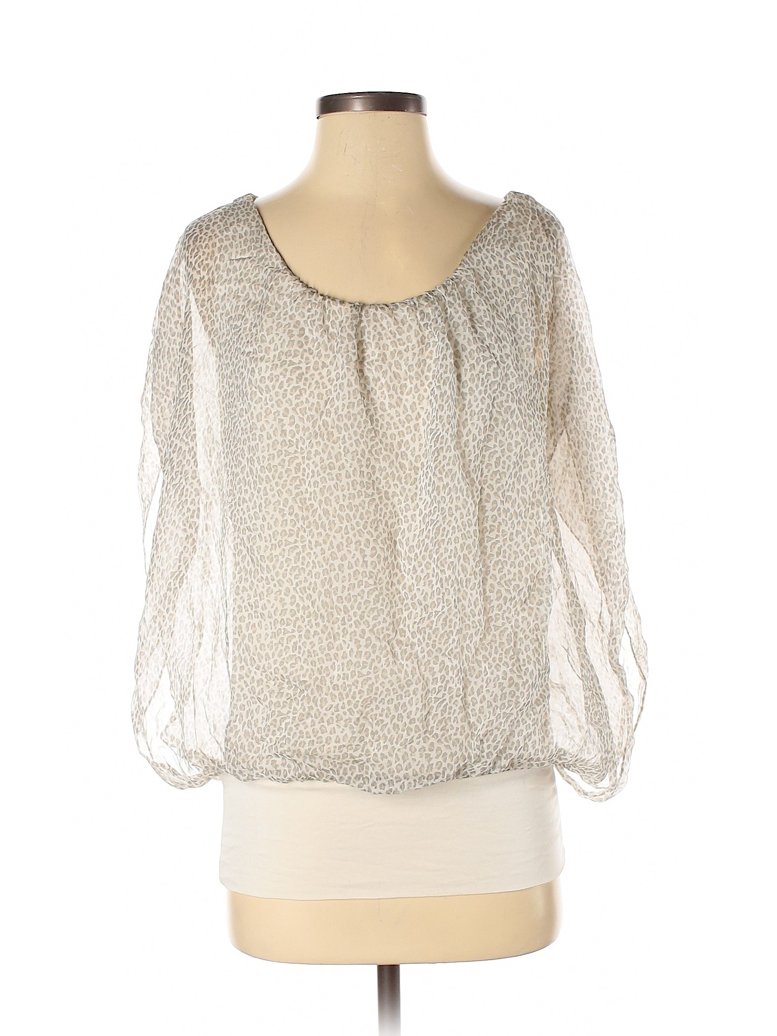 Elena Baldi Women Ivory Short Sleeve Silk Top S | eBay