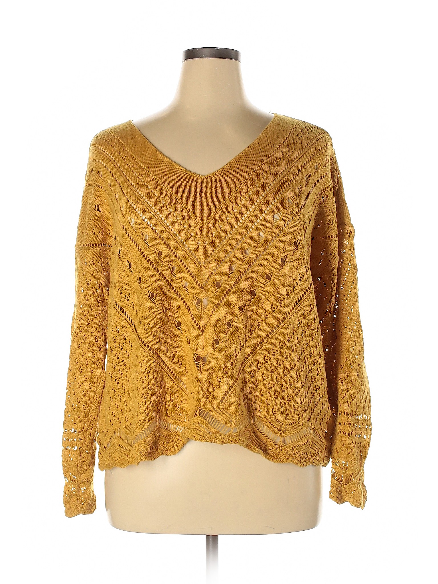 Maurices Women Yellow Pullover Sweater XL | eBay