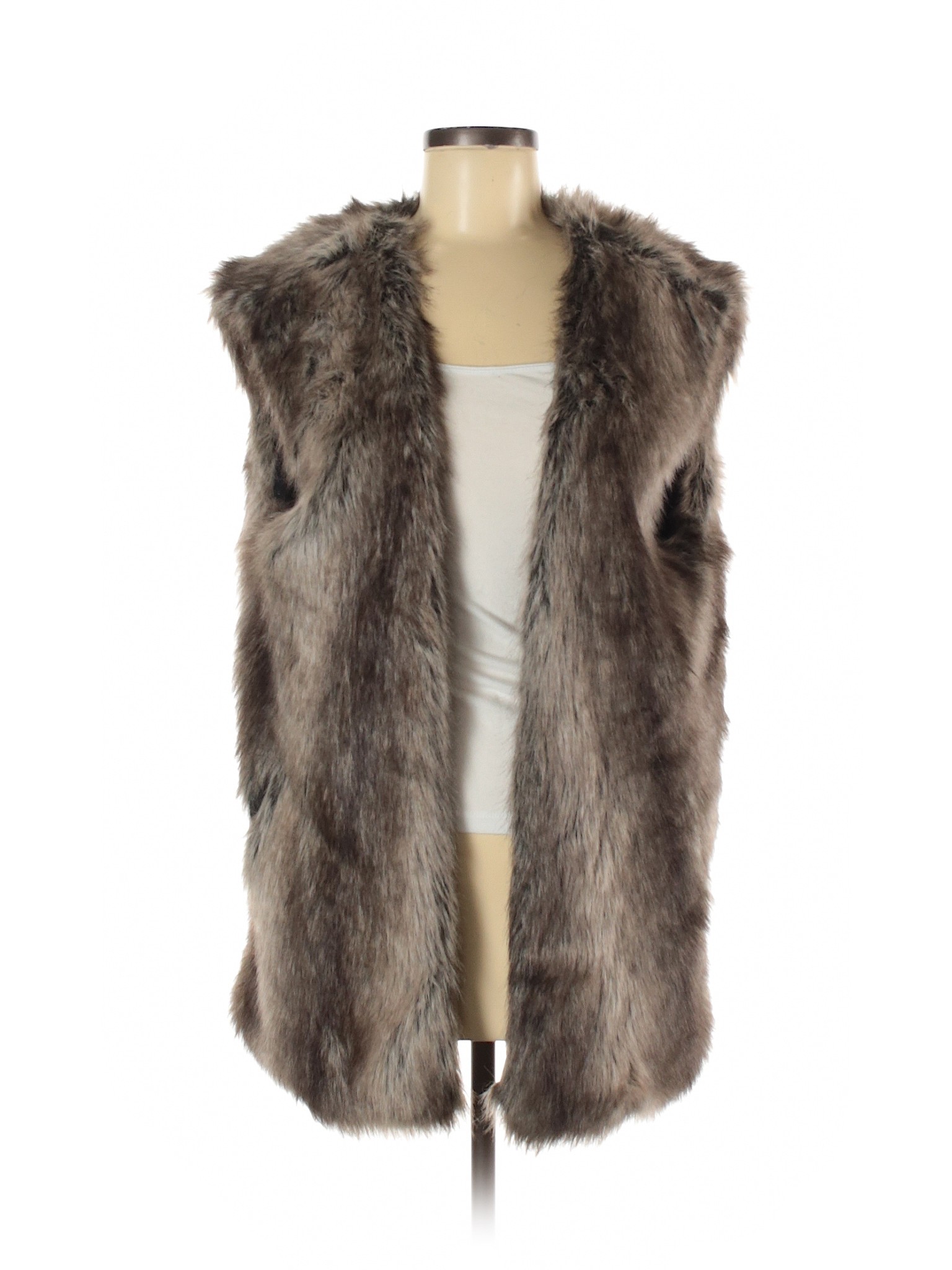 zara faux fur vest womens