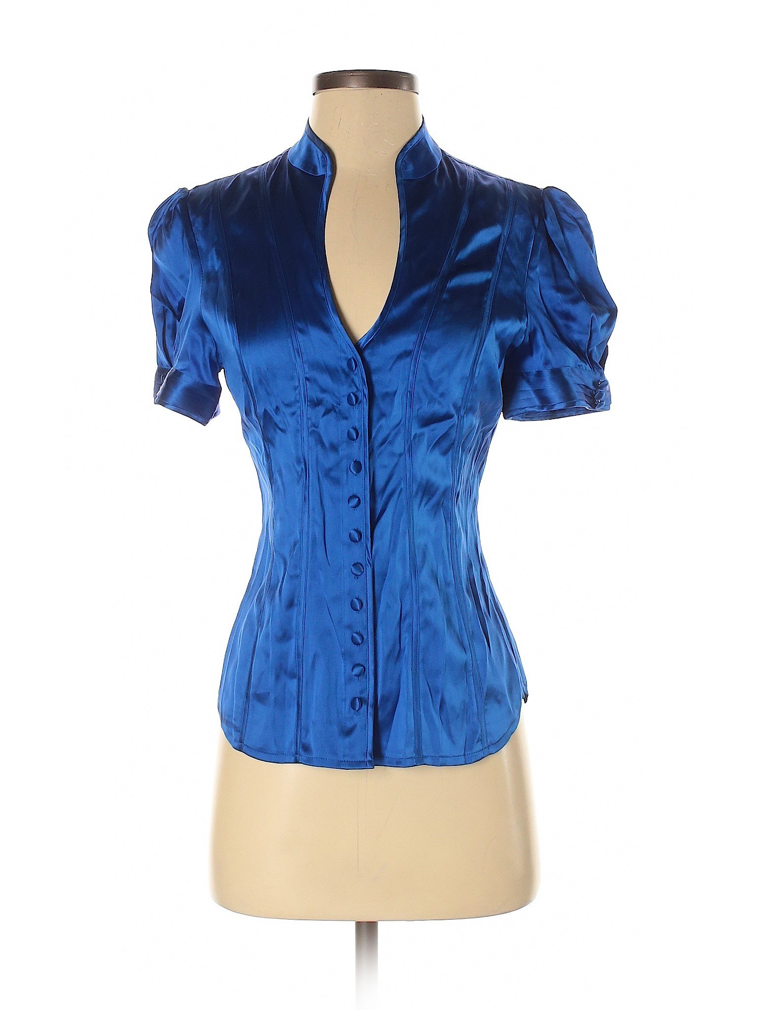 Arden B. Women Blue Short Sleeve Silk Top S | EBay