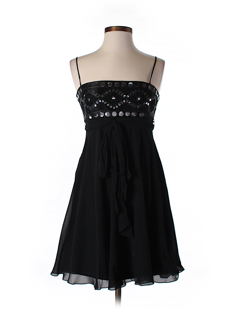 BCBGMAXAZRIA 100% Silk Solid Black Silk Dress Size 4 - 89% off | thredUP