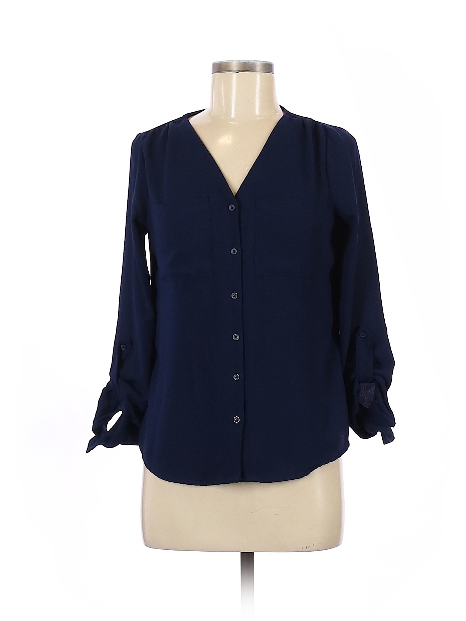 Apt. 9 Women Blue Long Sleeve Blouse XS | eBay