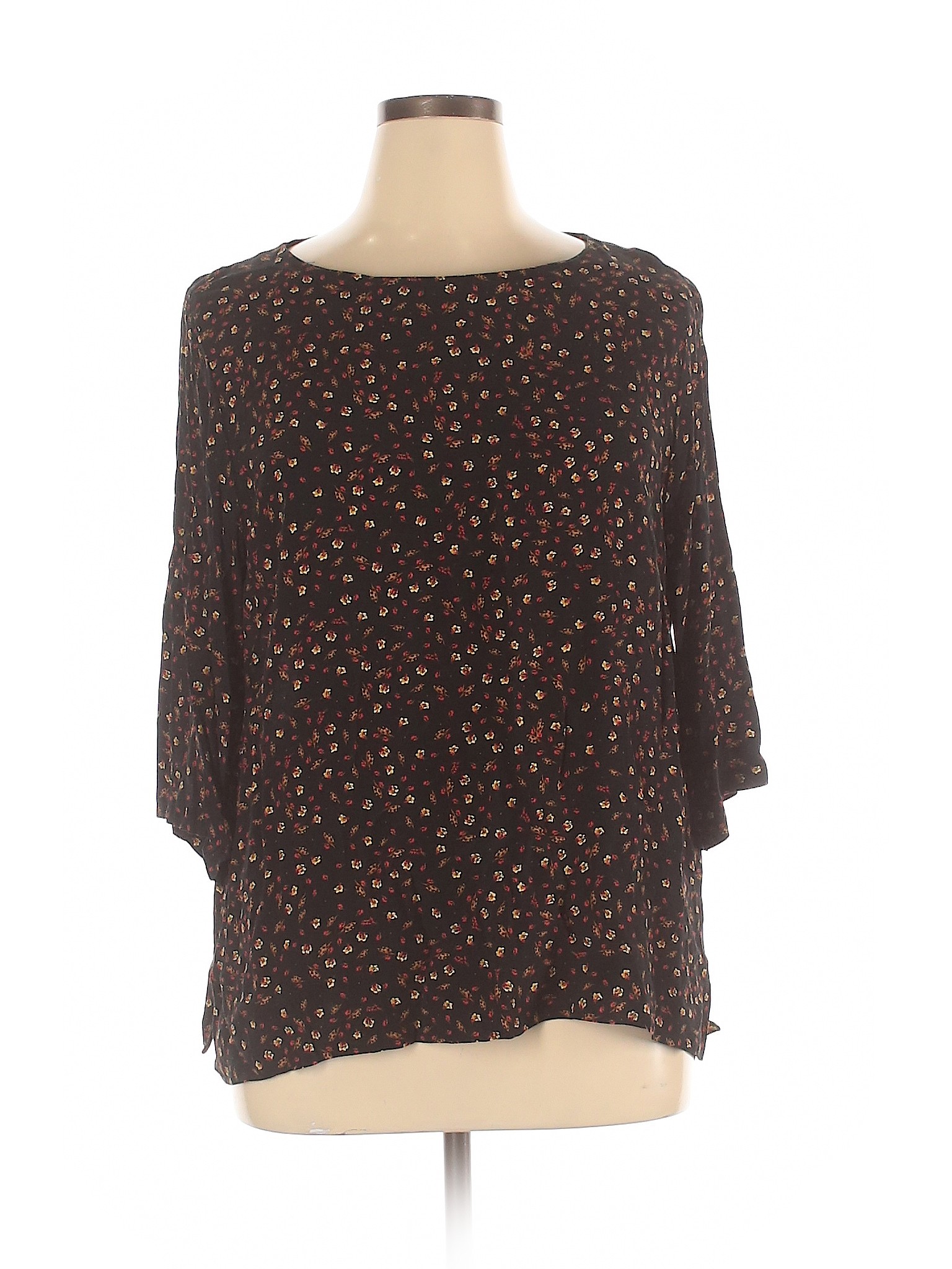 H&M Women Brown 3/4 Sleeve Blouse 14 | eBay