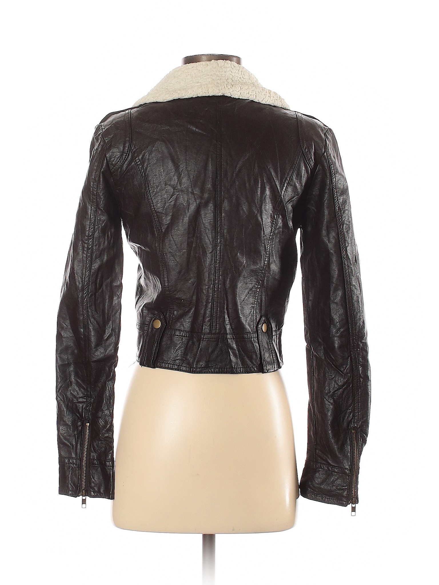 American Eagle Outfitters Women Black Faux Leather Jacket S | eBay