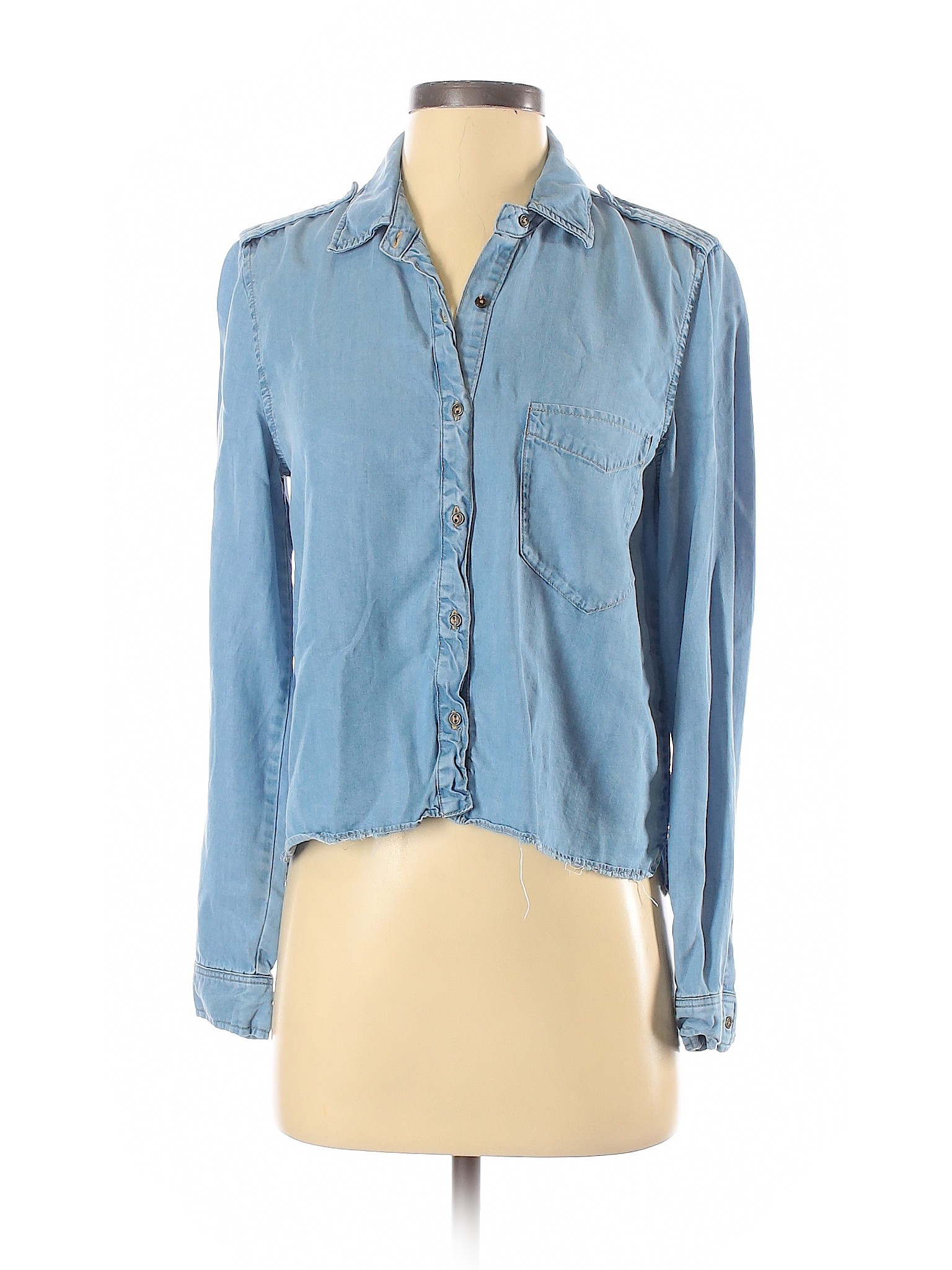 zara blue button down shirt