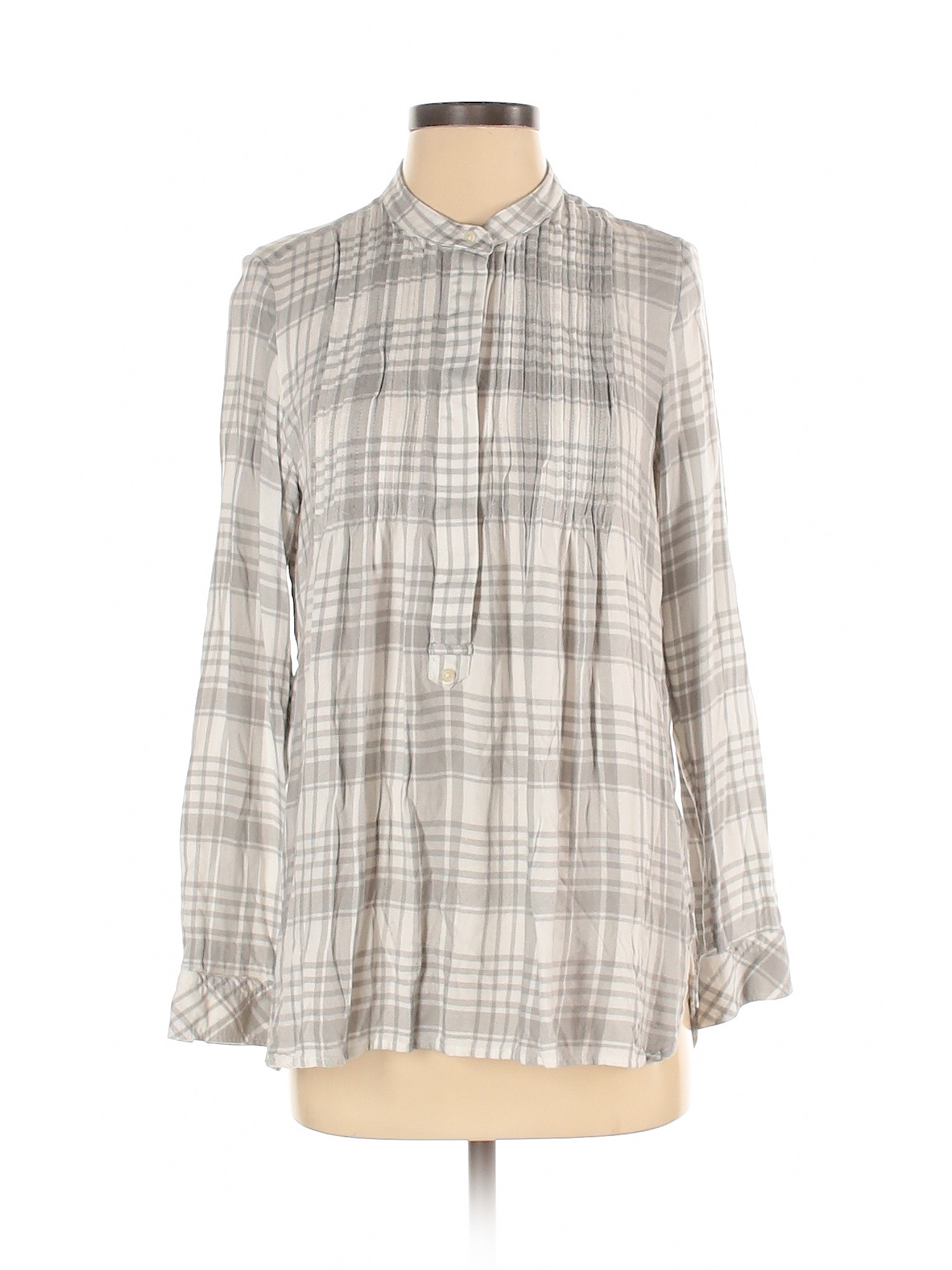 Gap Women Gray Long Sleeve Blouse S | eBay
