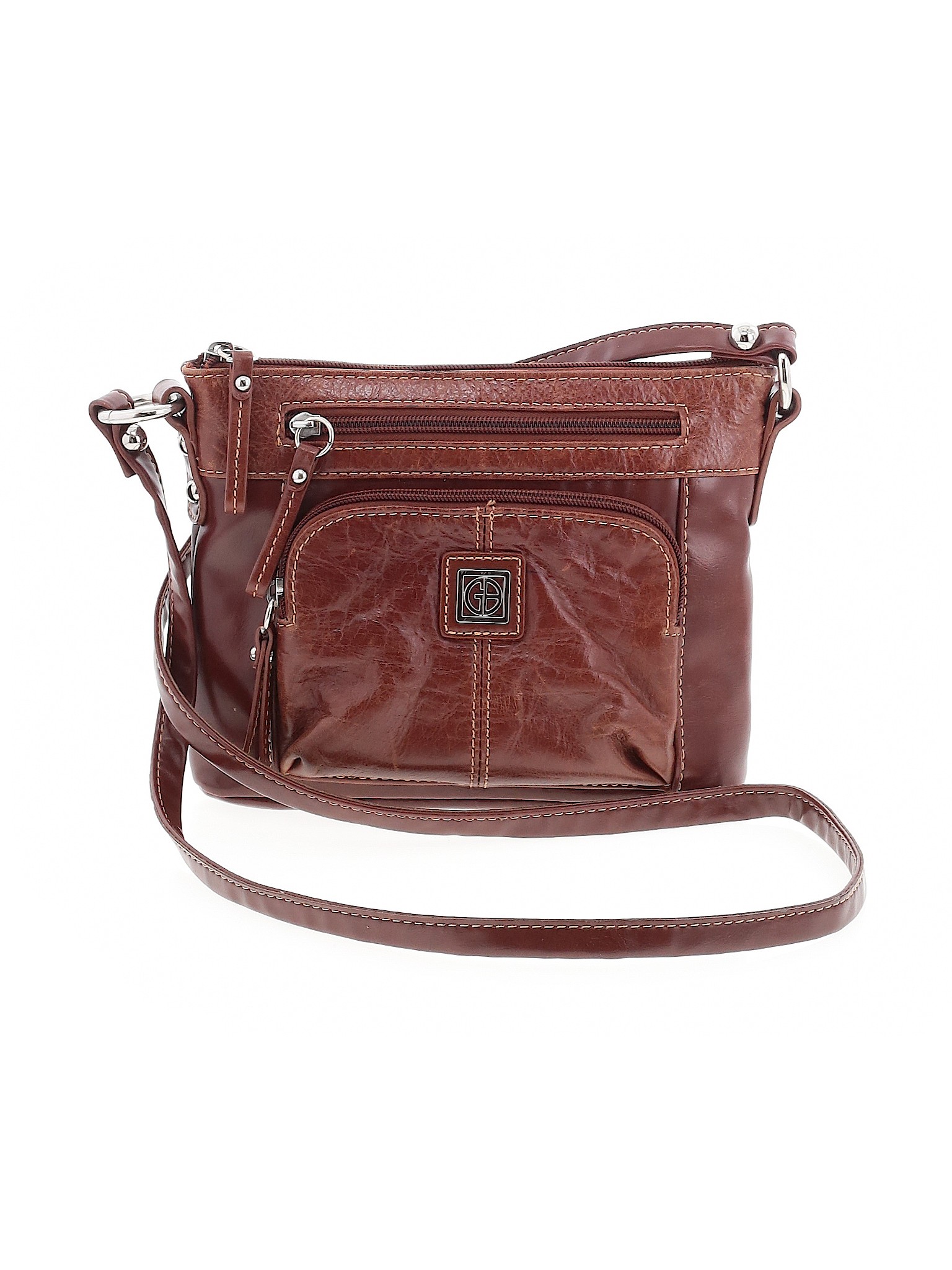 Giani Bernini Women Brown Leather Crossbody Bag One Size | eBay