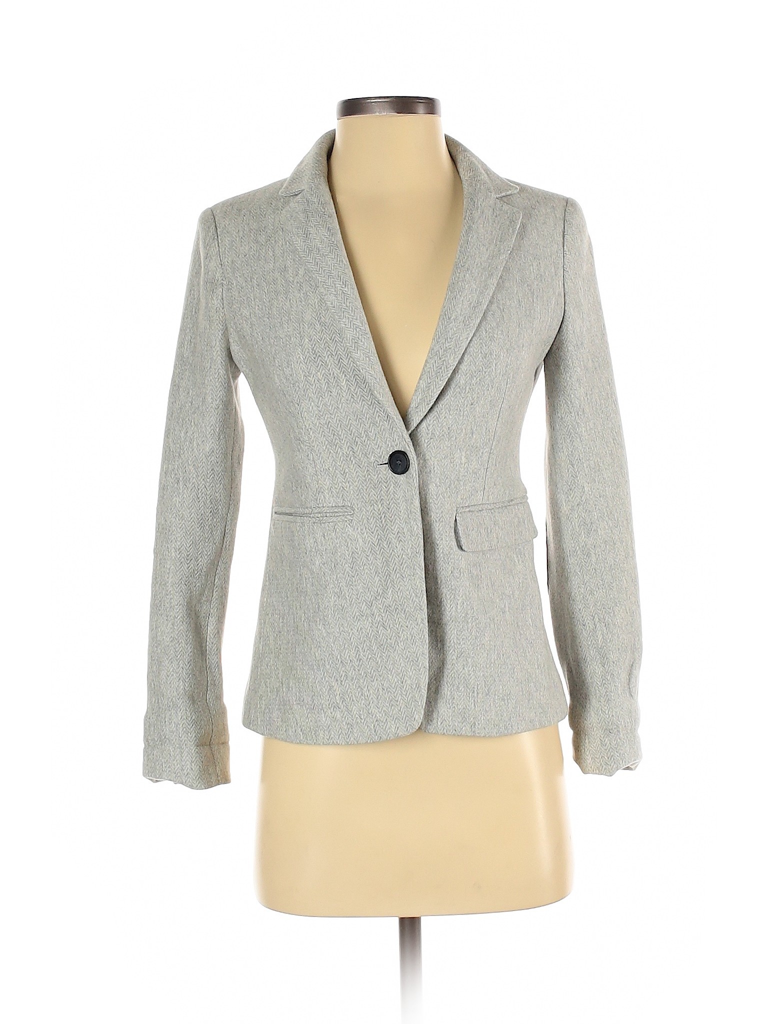 Ann Taylor LOFT Women Gray Blazer 00 Petites | eBay