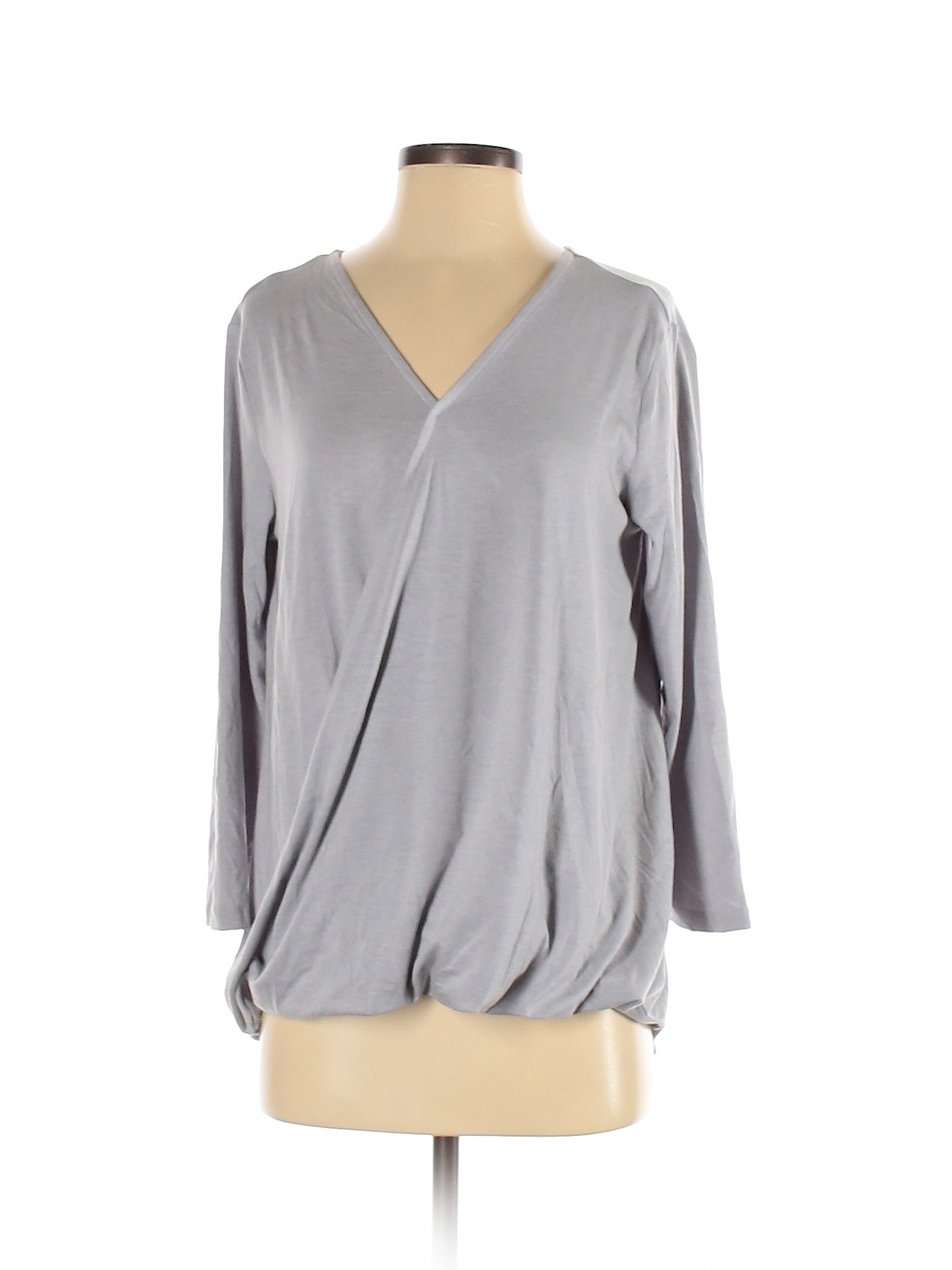 Unbranded Women Gray 3/4 Sleeve Top S | eBay