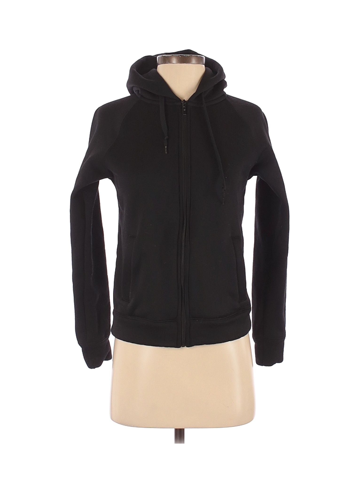 uniqlo black zip up hoodie