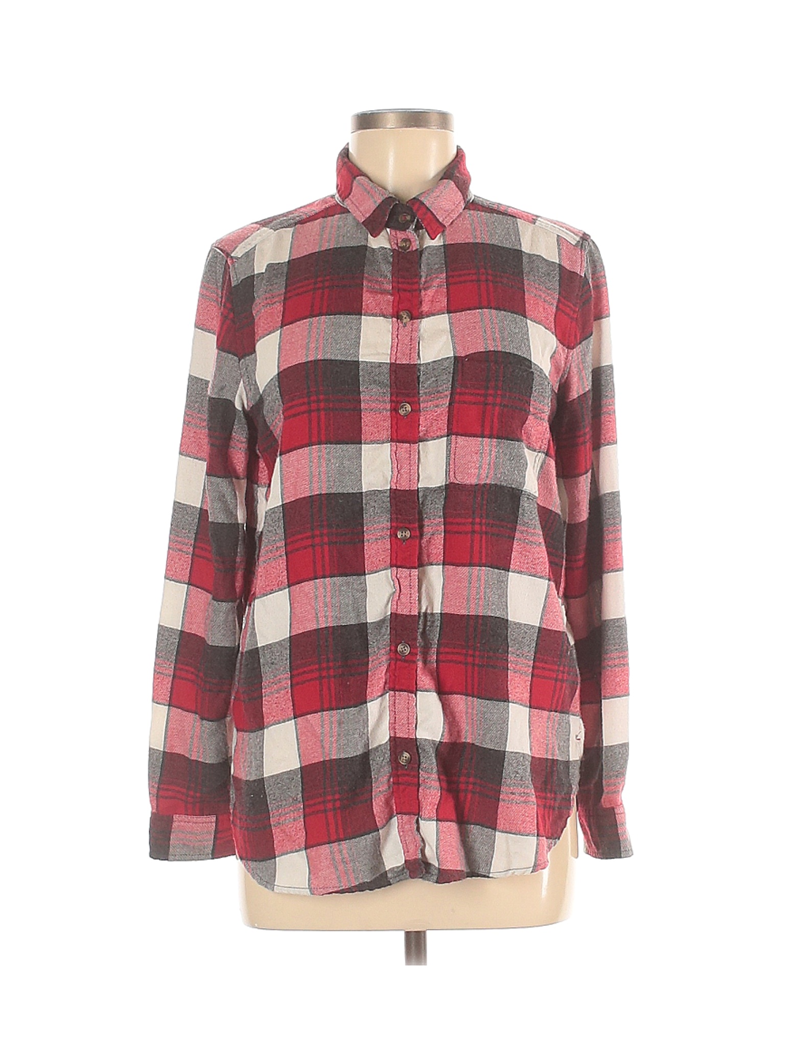 American Eagle Outfitters Women Red Long Sleeve Button-Down Shirt M | eBay