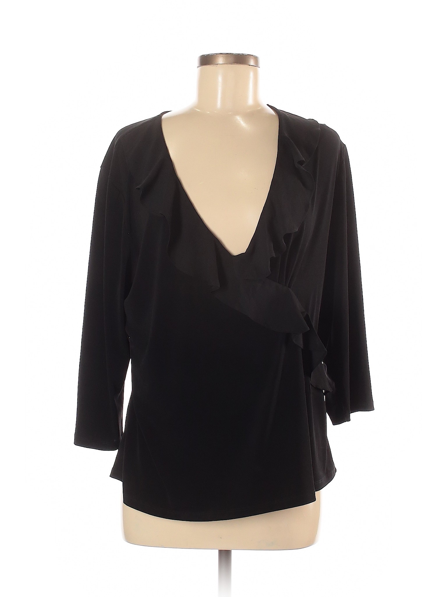 Karl Lagerfeld Paris Women Black 3/4 Sleeve Top L | eBay