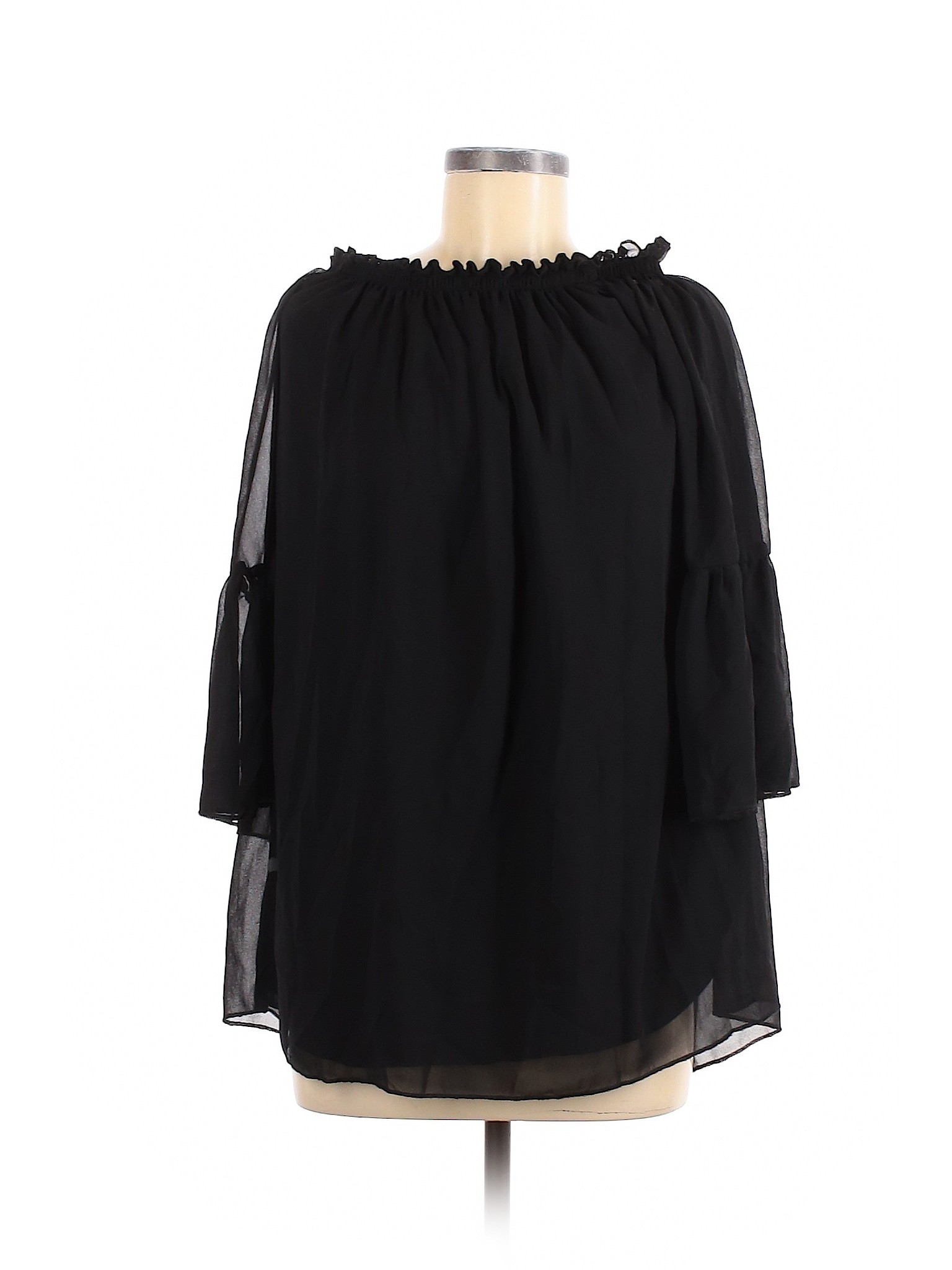 NWT Zanzea Collection Women Black 3/4 Sleeve Blouse M | eBay