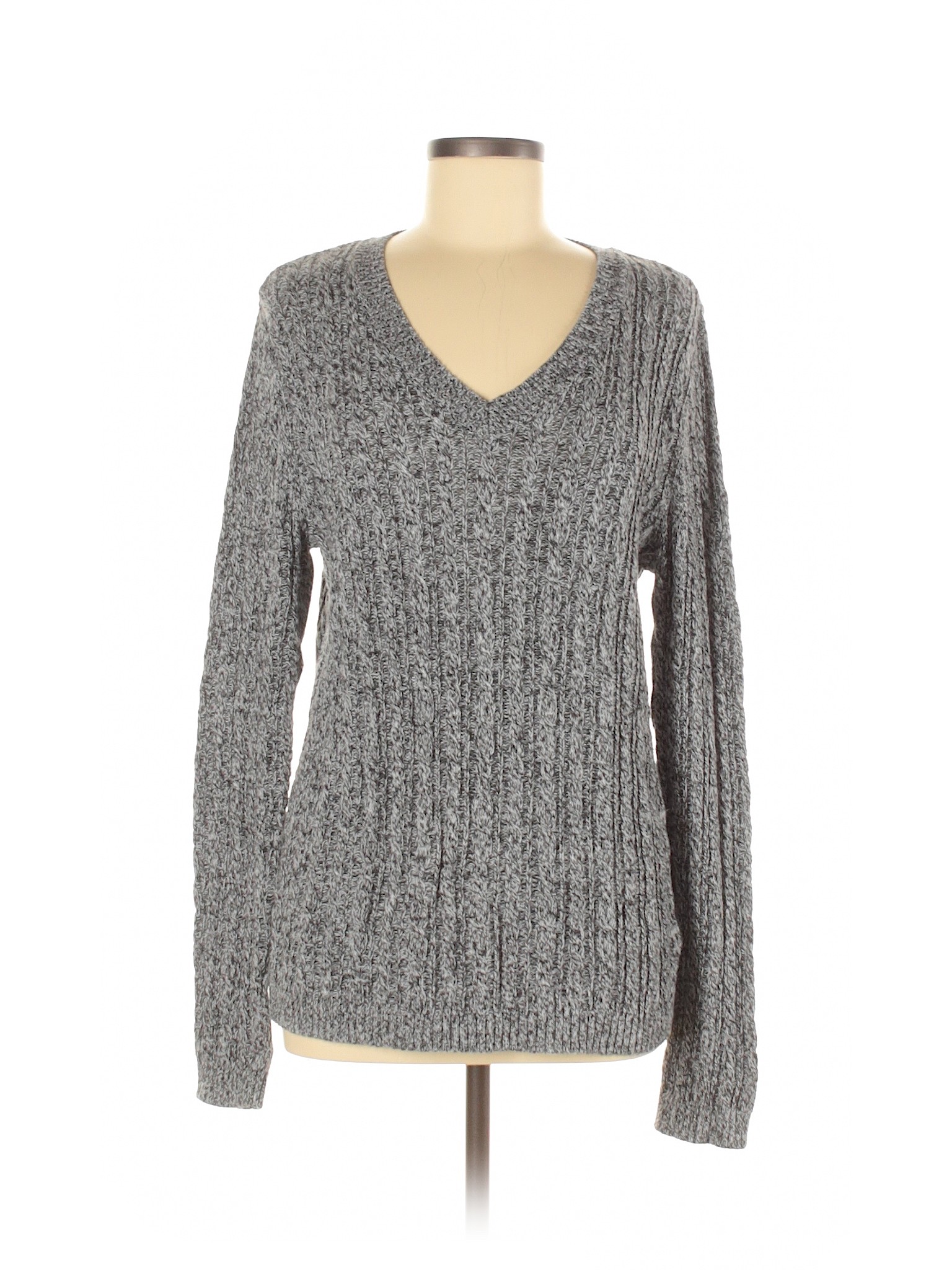 Croft & Barrow Women Gray Pullover Sweater M | eBay