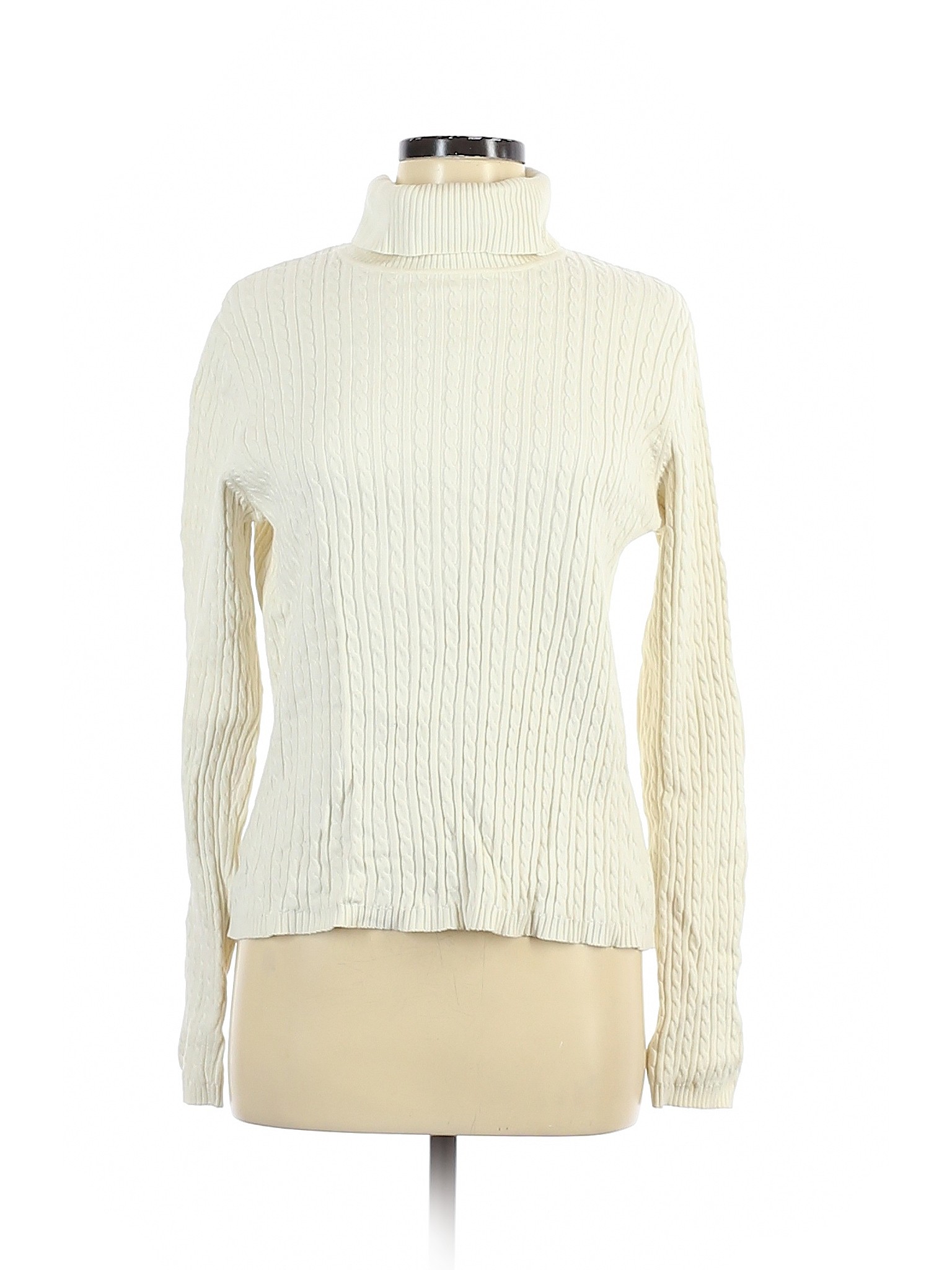 Lauren by Ralph Lauren Women Ivory Turtleneck Sweater M | eBay