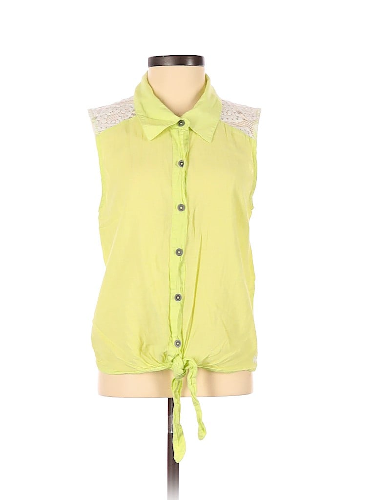 Pre-owned Hurley Sleeveless Button Down Shirt In Yellow